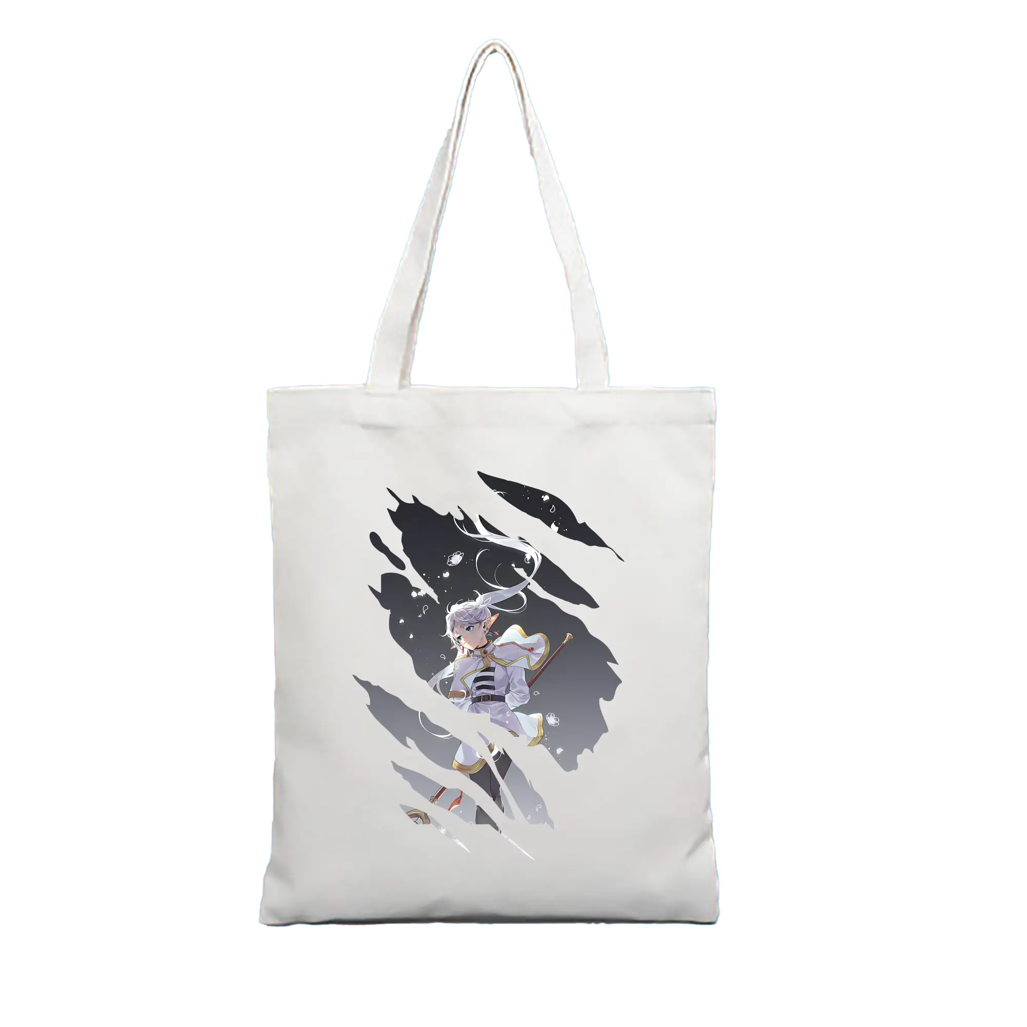 葬送のフリーレン（Frieren） グッズ,フリーレン（Frieren） - 縦型キャンバス手提げバッグ（トートバッグ） ・ キャンバス素材 ・ ショッピング用 ・ 軽量 丈夫 お手入れ簡単