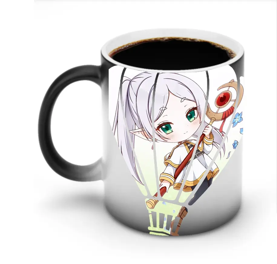 葬送のフリーレン（Frieren） グッズ,フリーレン（Frieren） - 変色マグカップ ・ セラミック ・ 熱転写プリント ・ 耐久性 高品質 ・ ギフト・自宅用 コーヒー お茶