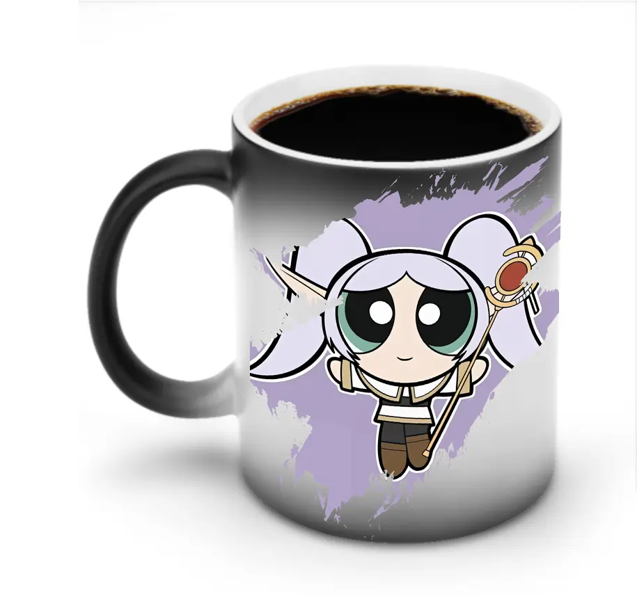 葬送のフリーレン（Frieren） グッズ,フリーレン（Frieren） - 変色マグカップ ・ セラミック ・ 熱転写プリント ・ 耐久性 高品質 ・ ギフト・自宅用 コーヒー お茶