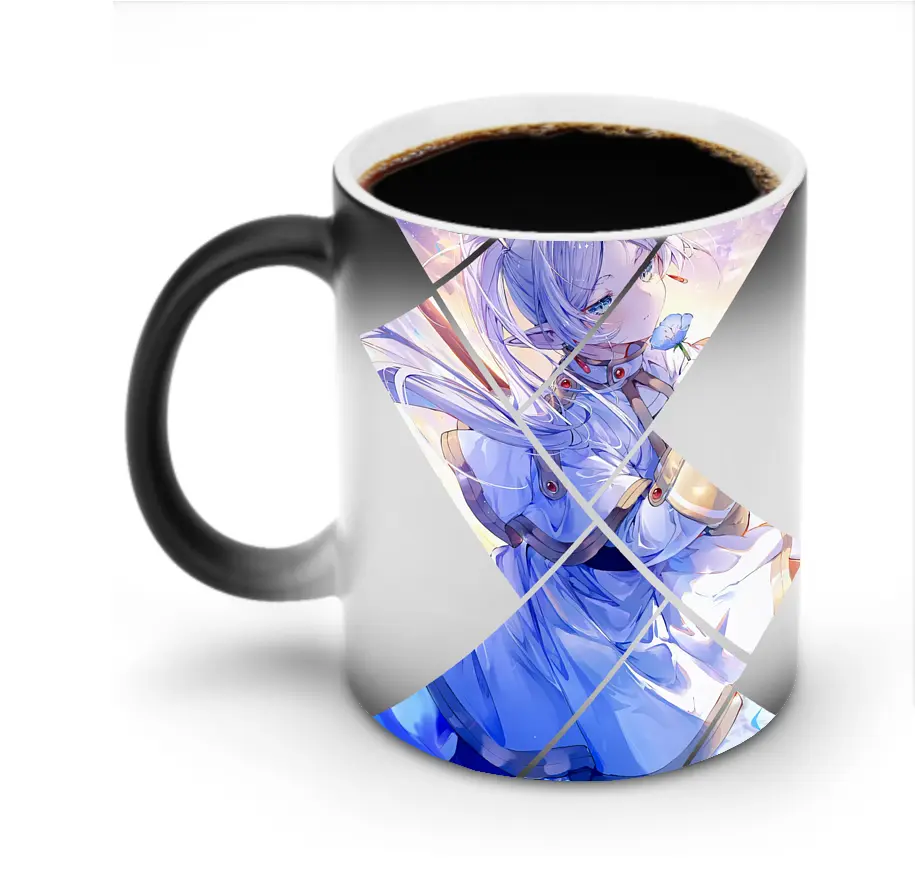 葬送のフリーレン（Frieren） グッズ,フリーレン（Frieren） - 変色マグカップ ・ セラミック ・ 熱転写プリント ・ 耐久性 高品質 ・ ギフト・自宅用 コーヒー お茶