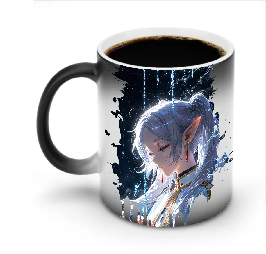 葬送のフリーレン（Frieren） グッズ,フリーレン（Frieren） - 変色マグカップ ・ セラミック ・ 熱転写プリント ・ 耐久性 高品質 ・ ギフト・自宅用 コーヒー お茶