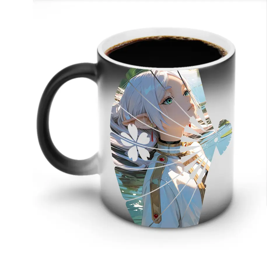 葬送のフリーレン（Frieren） グッズ,フリーレン（Frieren） - 変色マグカップ ・ セラミック ・ 熱転写プリント ・ 耐久性 高品質 ・ ギフト・自宅用 コーヒー お茶