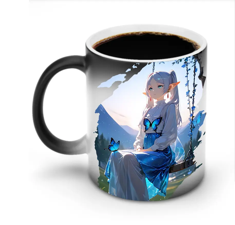 葬送のフリーレン（Frieren） グッズ,フリーレン（Frieren） - 変色マグカップ ・ セラミック ・ 熱転写プリント ・ 耐久性 高品質 ・ ギフト・自宅用 コーヒー お茶