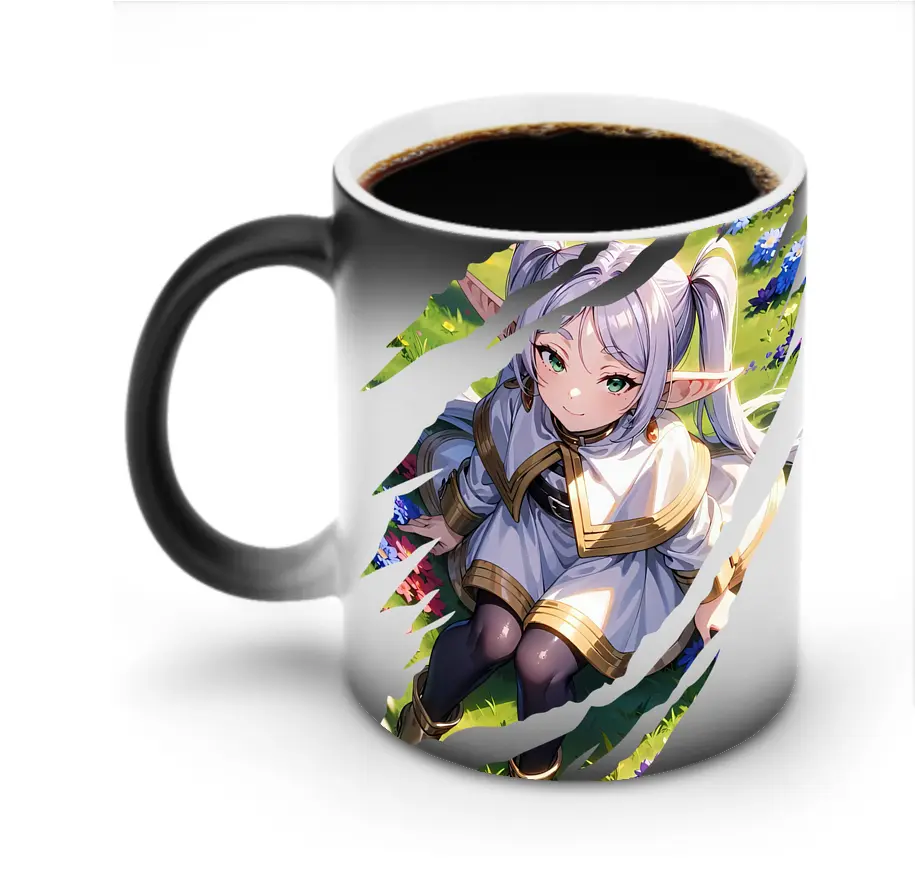 葬送のフリーレン（Frieren） グッズ,フリーレン（Frieren） - 変色マグカップ ・ セラミック ・ 熱転写プリント ・ 耐久性 高品質 ・ ギフト・自宅用 コーヒー お茶