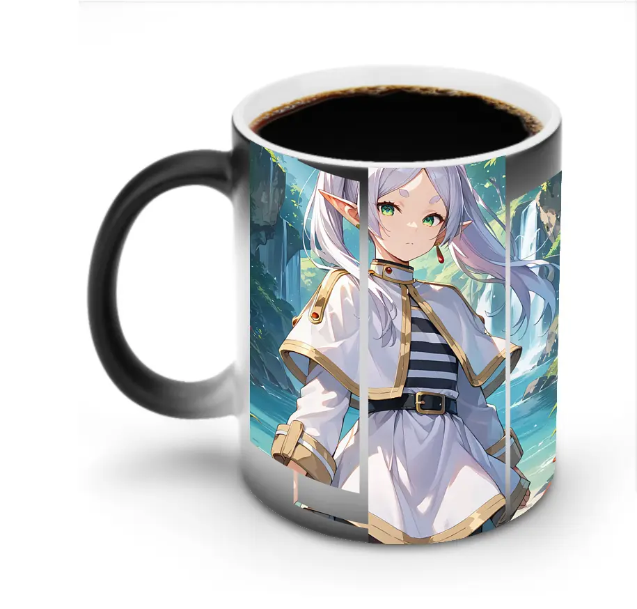 葬送のフリーレン（Frieren） グッズ,フリーレン（Frieren） - 変色マグカップ ・ セラミック ・ 熱転写プリント ・ 耐久性 高品質 ・ ギフト・自宅用 コーヒー お茶