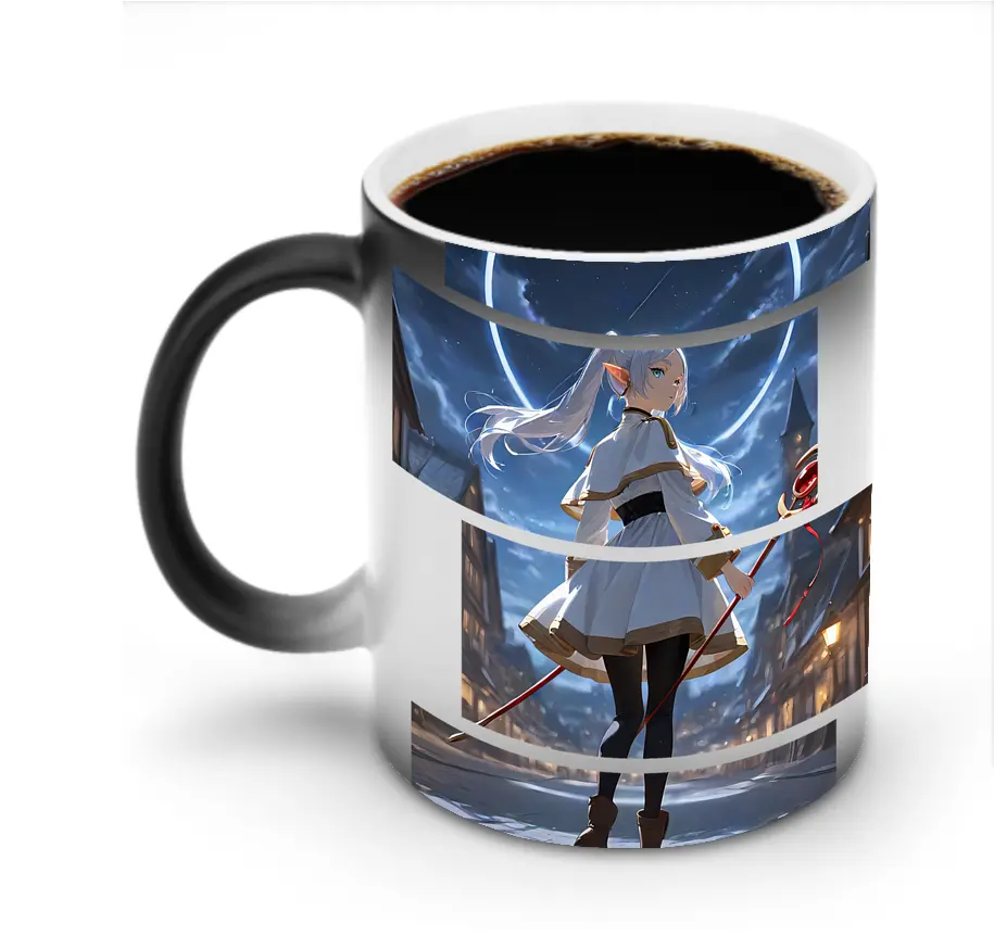 葬送のフリーレン（Frieren） グッズ,フリーレン（Frieren） - 変色マグカップ ・ セラミック ・ 熱転写プリント ・ 耐久性 高品質 ・ ギフト・自宅用 コーヒー お茶