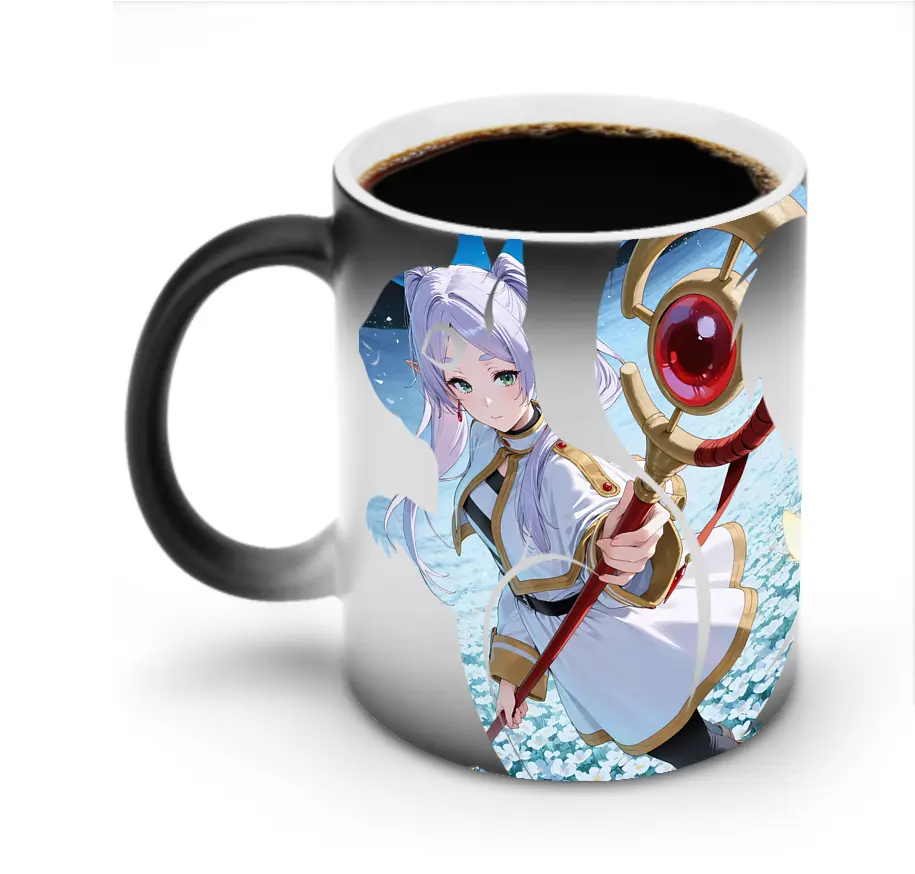 葬送のフリーレン（Frieren） グッズ,フリーレン（Frieren） - 変色マグカップ ・ セラミック ・ 熱転写プリント ・ 耐久性 高品質 ・ ギフト・自宅用 コーヒー お茶
