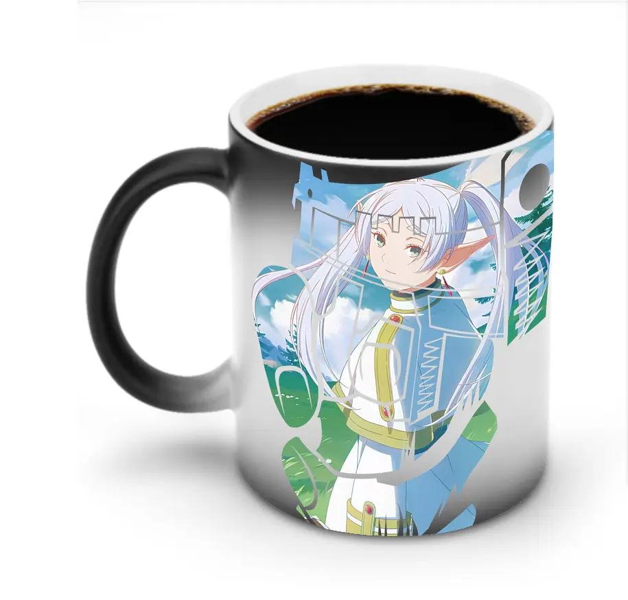 葬送のフリーレン（Frieren） グッズ,フリーレン（Frieren） - 変色マグカップ ・ セラミック ・ 熱転写プリント ・ 耐久性 高品質 ・ ギフト・自宅用 コーヒー お茶