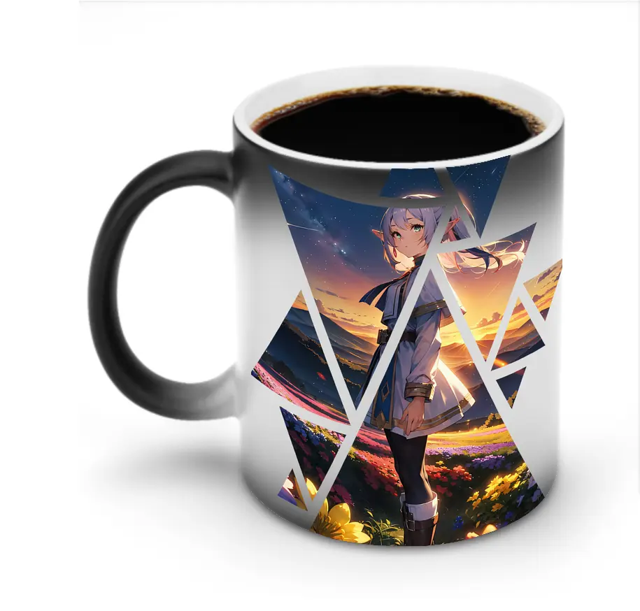 葬送のフリーレン（Frieren） グッズ,フリーレン（Frieren） - 変色マグカップ ・ セラミック ・ 熱転写プリント ・ 耐久性 高品質 ・ ギフト・自宅用 コーヒー お茶