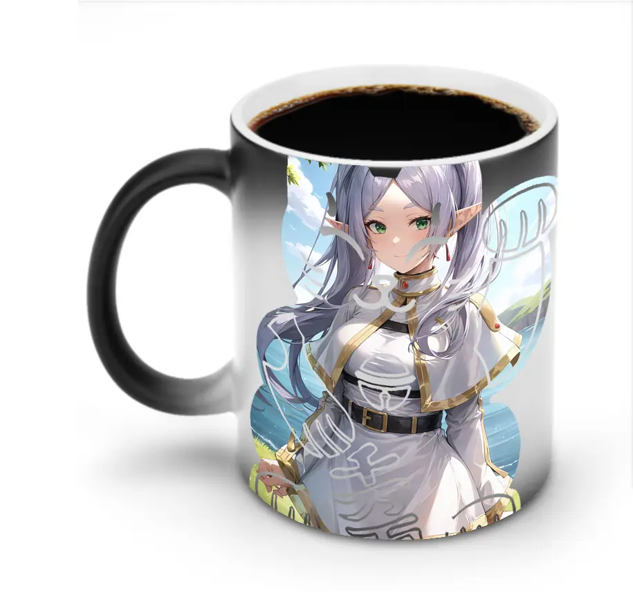 葬送のフリーレン（Frieren） グッズ,フリーレン（Frieren） - 変色マグカップ ・ セラミック ・ 熱転写プリント ・ 耐久性 高品質 ・ ギフト・自宅用 コーヒー お茶