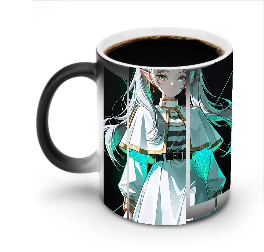 葬送のフリーレン（Frieren） グッズ,フリーレン（Frieren） - 変色マグカップ ・ セラミック ・ 熱転写プリント ・ 耐久性 高品質 ・ ギフト・自宅用 コーヒー お茶