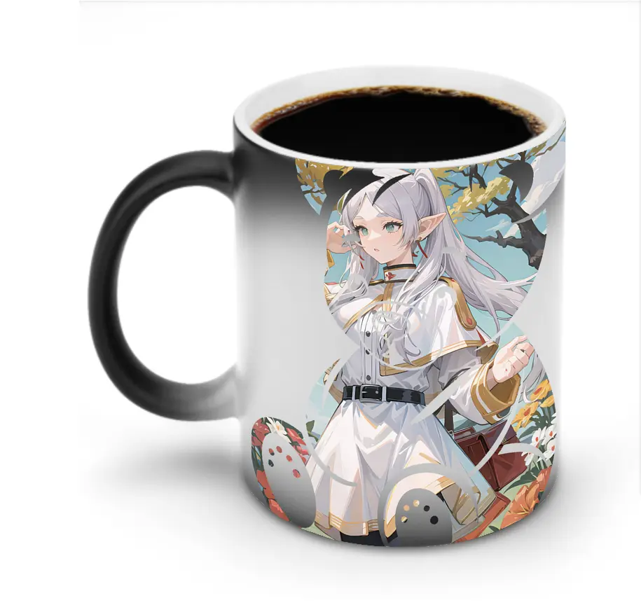 葬送のフリーレン（Frieren） グッズ,フリーレン（Frieren） - 変色マグカップ ・ セラミック ・ 熱転写プリント ・ 耐久性 高品質 ・ ギフト・自宅用 コーヒー お茶