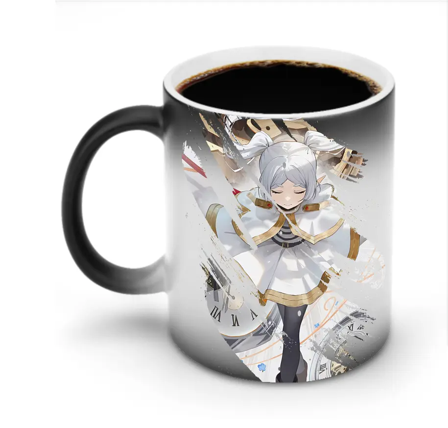 葬送のフリーレン（Frieren） グッズ,フリーレン（Frieren） - 変色マグカップ ・ セラミック ・ 熱転写プリント ・ 耐久性 高品質 ・ ギフト・自宅用 コーヒー お茶