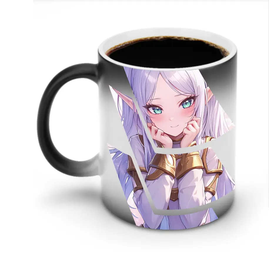 葬送のフリーレン（Frieren） グッズ,フリーレン（Frieren） - 変色マグカップ ・ セラミック ・ 熱転写プリント ・ 耐久性 高品質 ・ ギフト・自宅用 コーヒー お茶