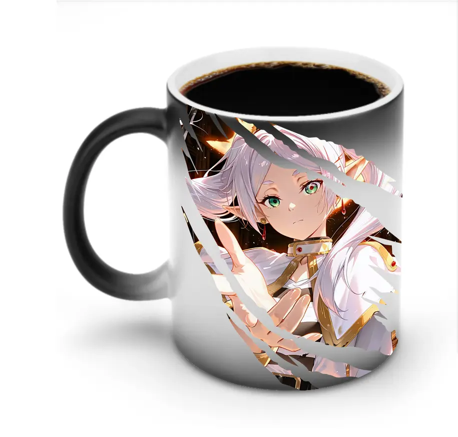 葬送のフリーレン（Frieren） グッズ,フリーレン（Frieren） - 変色マグカップ ・ セラミック ・ 熱転写プリント ・ 耐久性 高品質 ・ ギフト・自宅用 コーヒー お茶