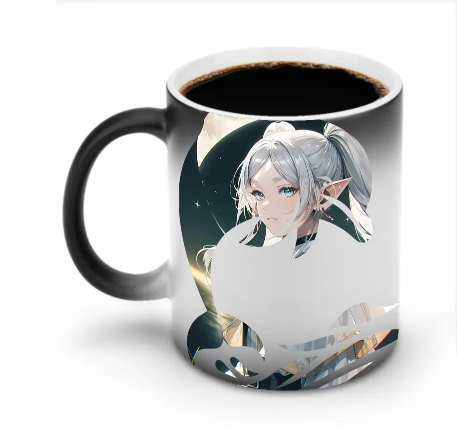 葬送のフリーレン（Frieren） グッズ,フリーレン（Frieren） - 変色マグカップ ・ セラミック ・ 熱転写プリント ・ 耐久性 高品質 ・ ギフト・自宅用 コーヒー お茶