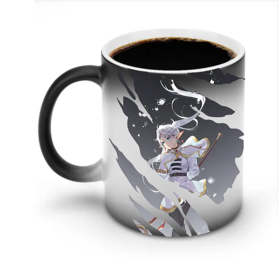 葬送のフリーレン（Frieren） グッズ,フリーレン（Frieren） - 変色マグカップ ・ セラミック ・ 熱転写プリント ・ 耐久性 高品質 ・ ギフト・自宅用 コーヒー お茶