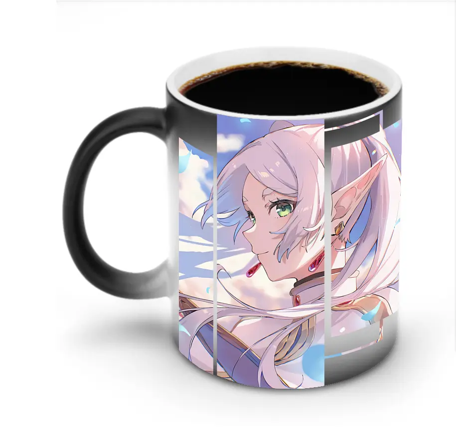 葬送のフリーレン（Frieren） グッズ,フリーレン（Frieren） - 変色マグカップ ・ セラミック ・ 熱転写プリント ・ 耐久性 高品質 ・ ギフト・自宅用 コーヒー お茶