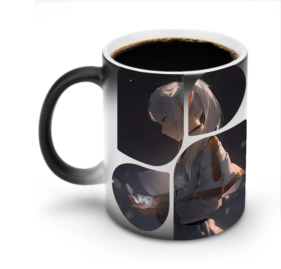 葬送のフリーレン（Frieren） グッズ,フリーレン（Frieren） - 変色マグカップ ・ セラミック ・ 熱転写プリント ・ 耐久性 高品質 ・ ギフト・自宅用 コーヒー お茶