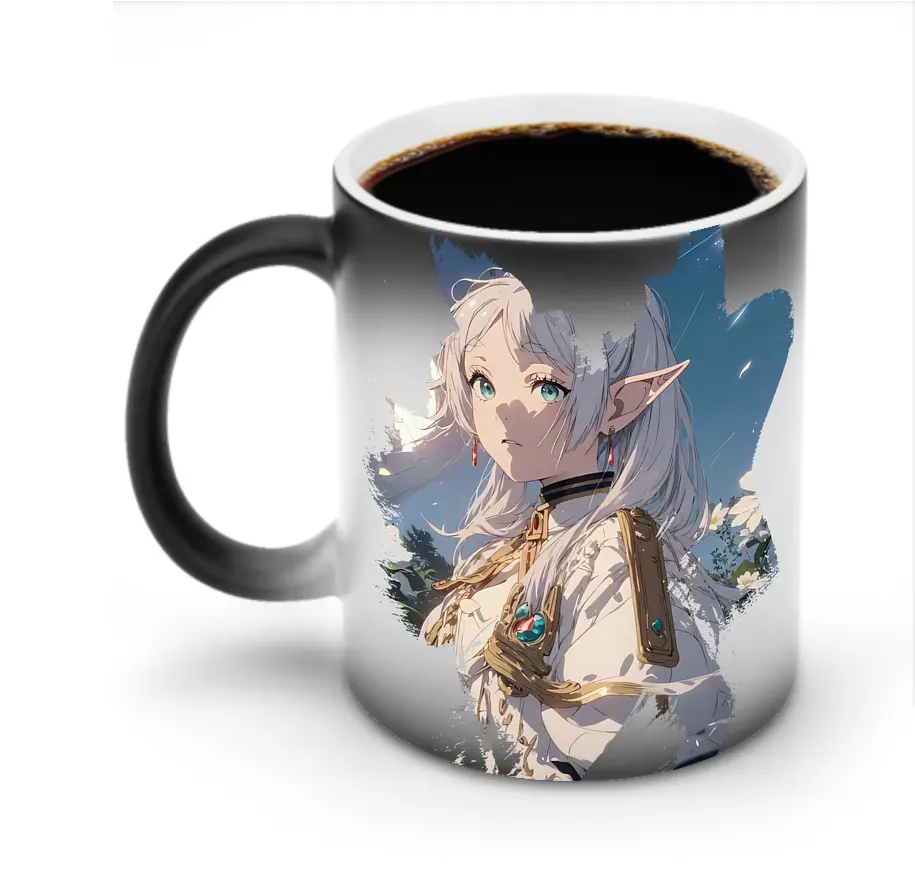 葬送のフリーレン（Frieren） グッズ,フリーレン（Frieren） - 変色マグカップ ・ セラミック ・ 熱転写プリント ・ 耐久性 高品質 ・ ギフト・自宅用 コーヒー お茶