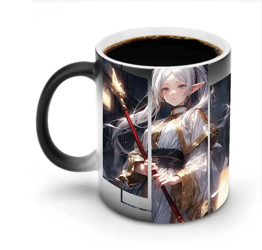 葬送のフリーレン（Frieren） グッズ,フリーレン（Frieren） - 変色マグカップ ・ セラミック ・ 熱転写プリント ・ 耐久性 高品質 ・ ギフト・自宅用 コーヒー お茶
