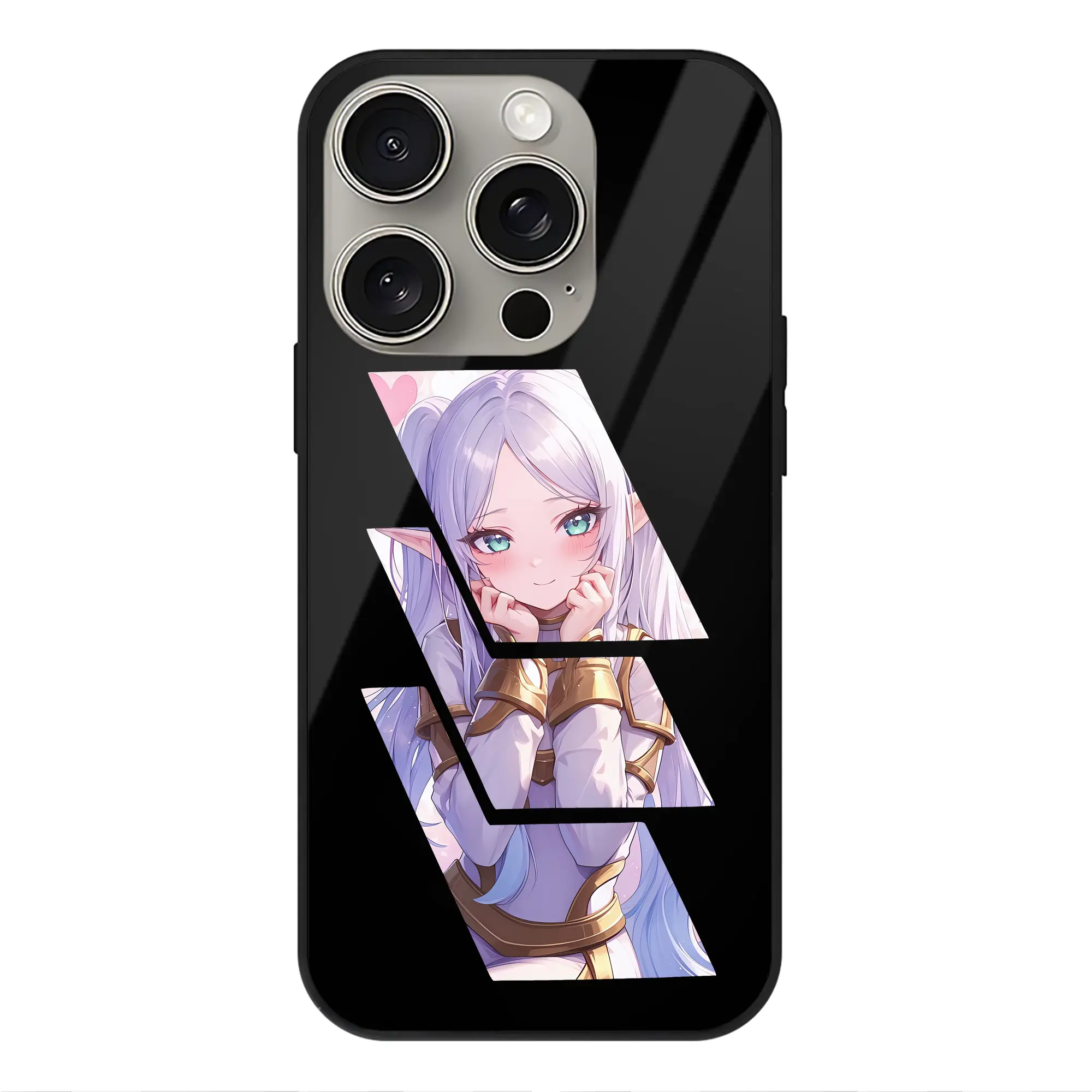 葬送のフリーレン（Frieren） グッズ,フリーレン（Frieren） - IPhone15Pro対応 ・ スマホケース ・ 背面ガラス ・ TPU+強化ガラス ・ 耐衝撃 ・ 黄変防止 ・ ワイヤレス充電対応 ・ 3D立体ボタン