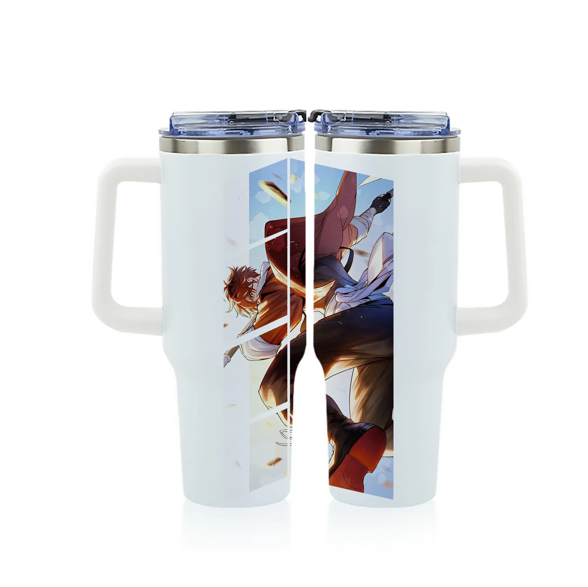 葬送のフリーレン（Frieren） グッズ,シュタルク（Stark） - 1200mL フルプリント車用タンブラー ・ 304ステンレス 内側 ・ 201ステンレス 外側 ・ 保温 保冷 ・ 通勤 ドライブ アウトドア用