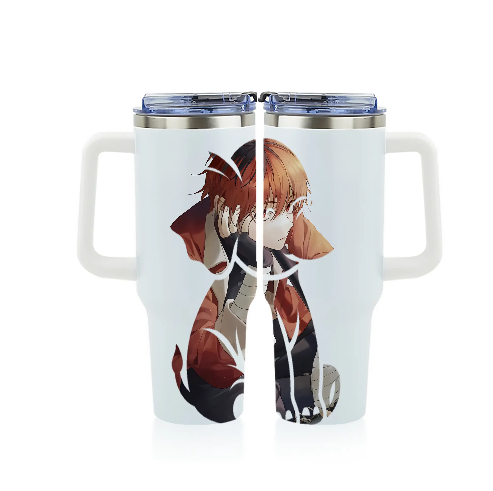 葬送のフリーレン（Frieren） グッズ,シュタルク（Stark） - 1200mL フルプリント車用タンブラー ・ 304ステンレス 内側 ・ 201ステンレス 外側 ・ 保温 保冷 ・ 通勤 ドライブ アウトドア用