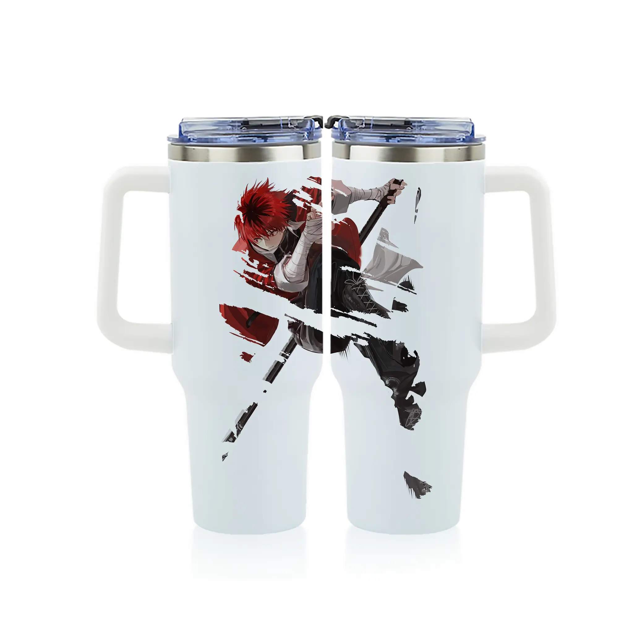 葬送のフリーレン（Frieren） グッズ,シュタルク（Stark） - 1200mL フルプリント車用タンブラー ・ 304ステンレス 内側 ・ 201ステンレス 外側 ・ 保温 保冷 ・ 通勤 ドライブ アウトドア用