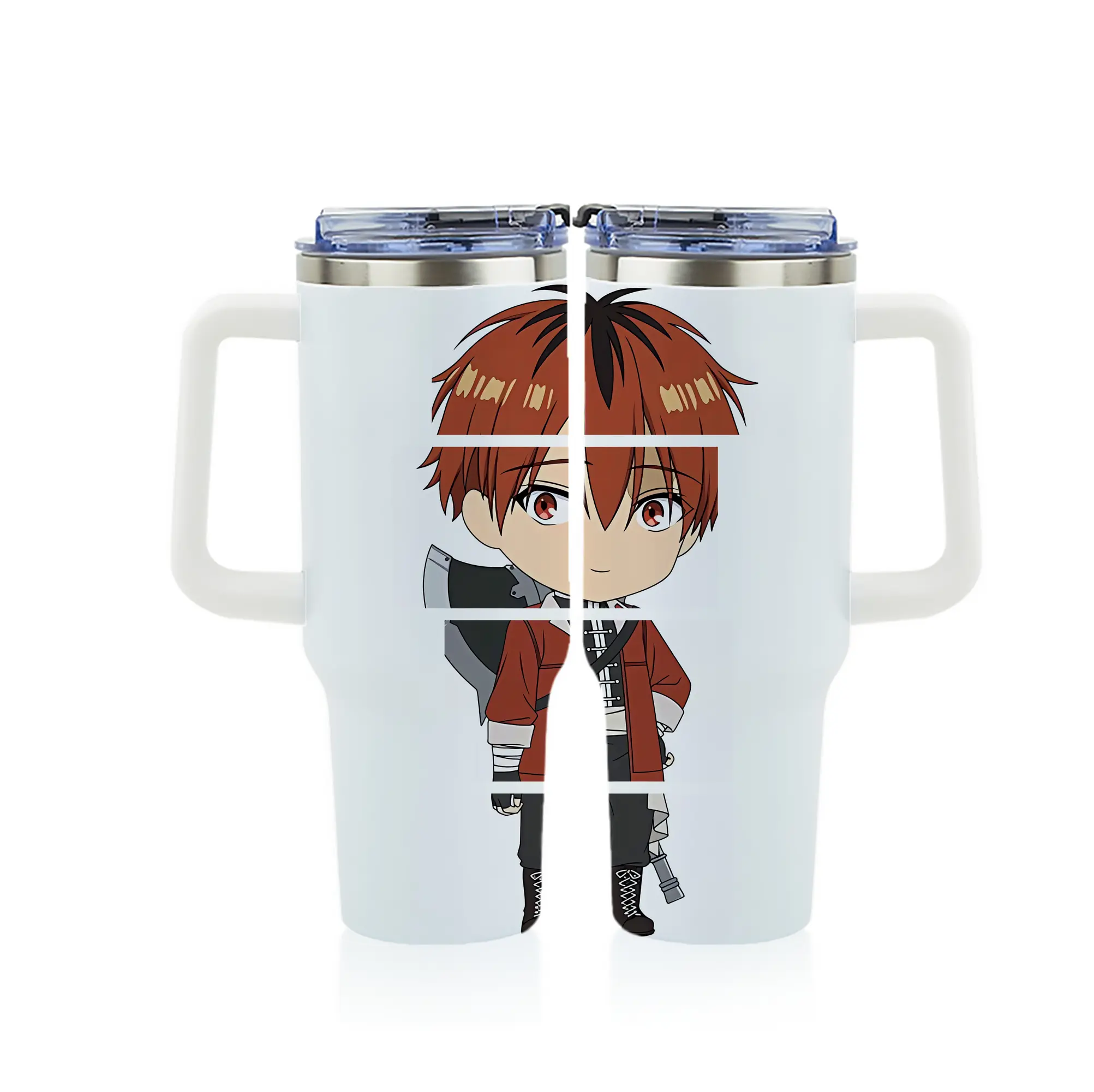 葬送のフリーレン（Frieren） グッズ,シュタルク（Stark） - 1200mL フルプリント車用タンブラー ・ 304ステンレス 内側 ・ 201ステンレス 外側 ・ 保温 保冷 ・ 通勤 ドライブ アウトドア用