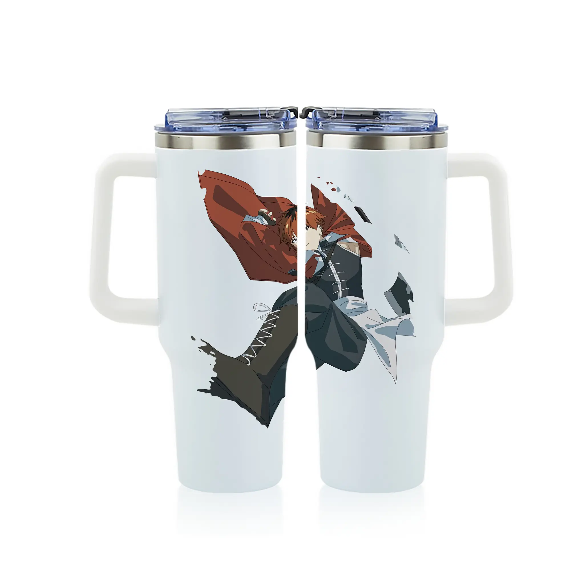 葬送のフリーレン（Frieren） グッズ,シュタルク（Stark） - 1200mL フルプリント車用タンブラー ・ 304ステンレス 内側 ・ 201ステンレス 外側 ・ 保温 保冷 ・ 通勤 ドライブ アウトドア用