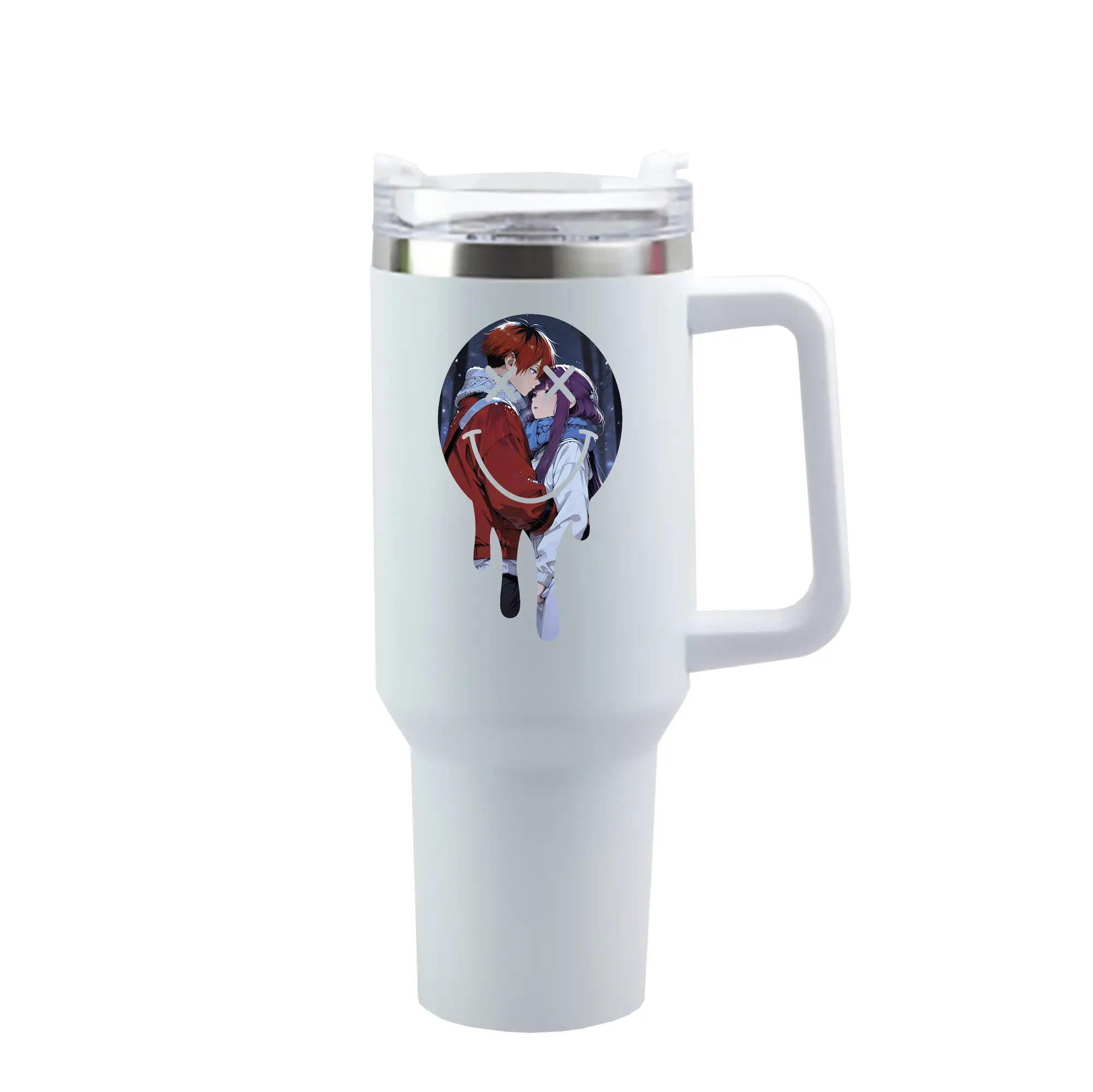 葬送のフリーレン（Frieren） グッズ,シュタルク（Stark） - 1200mL 車用タンブラー ・ クリスタルステッカー ・ 304ステンレス 内側 ・ 201ステンレス 外側 ・ 保温 保冷 ・ ハンドル＆ストロー付き ・ 通勤 ドライブ アウトドア用