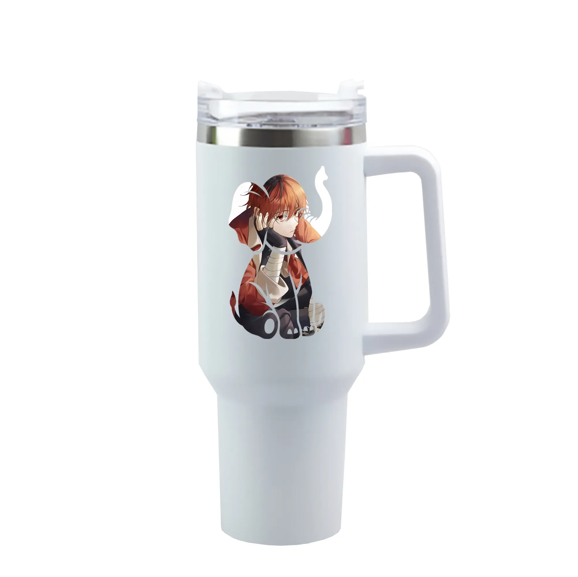 葬送のフリーレン（Frieren） グッズ,シュタルク（Stark） - 1200mL 車用タンブラー ・ クリスタルステッカー ・ 304ステンレス 内側 ・ 201ステンレス 外側 ・ 保温 保冷 ・ ハンドル＆ストロー付き ・ 通勤 ドライブ アウトドア用