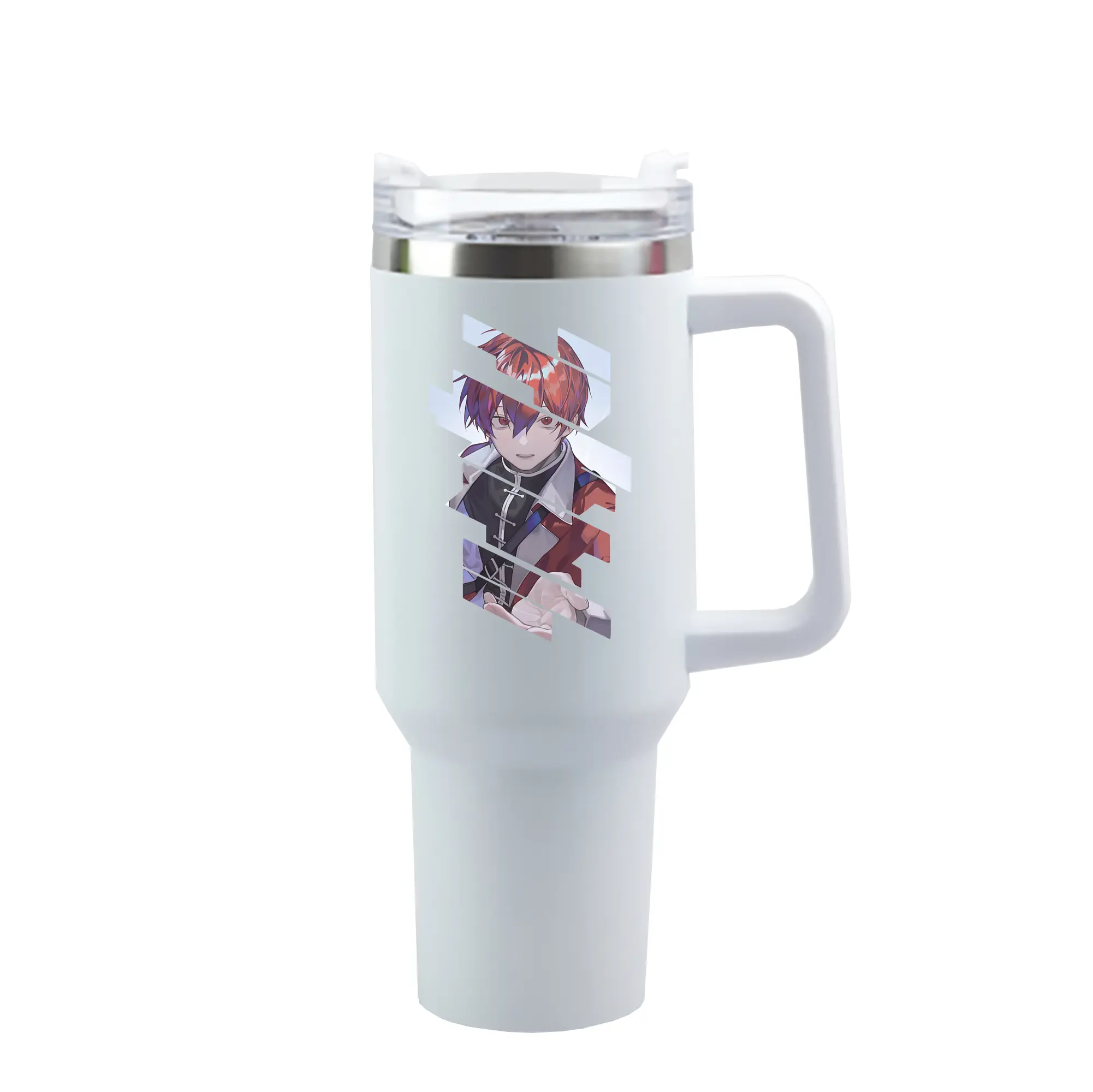 葬送のフリーレン（Frieren） グッズ,シュタルク（Stark） - 1200mL 車用タンブラー ・ クリスタルステッカー ・ 304ステンレス 内側 ・ 201ステンレス 外側 ・ 保温 保冷 ・ ハンドル＆ストロー付き ・ 通勤 ドライブ アウトドア用