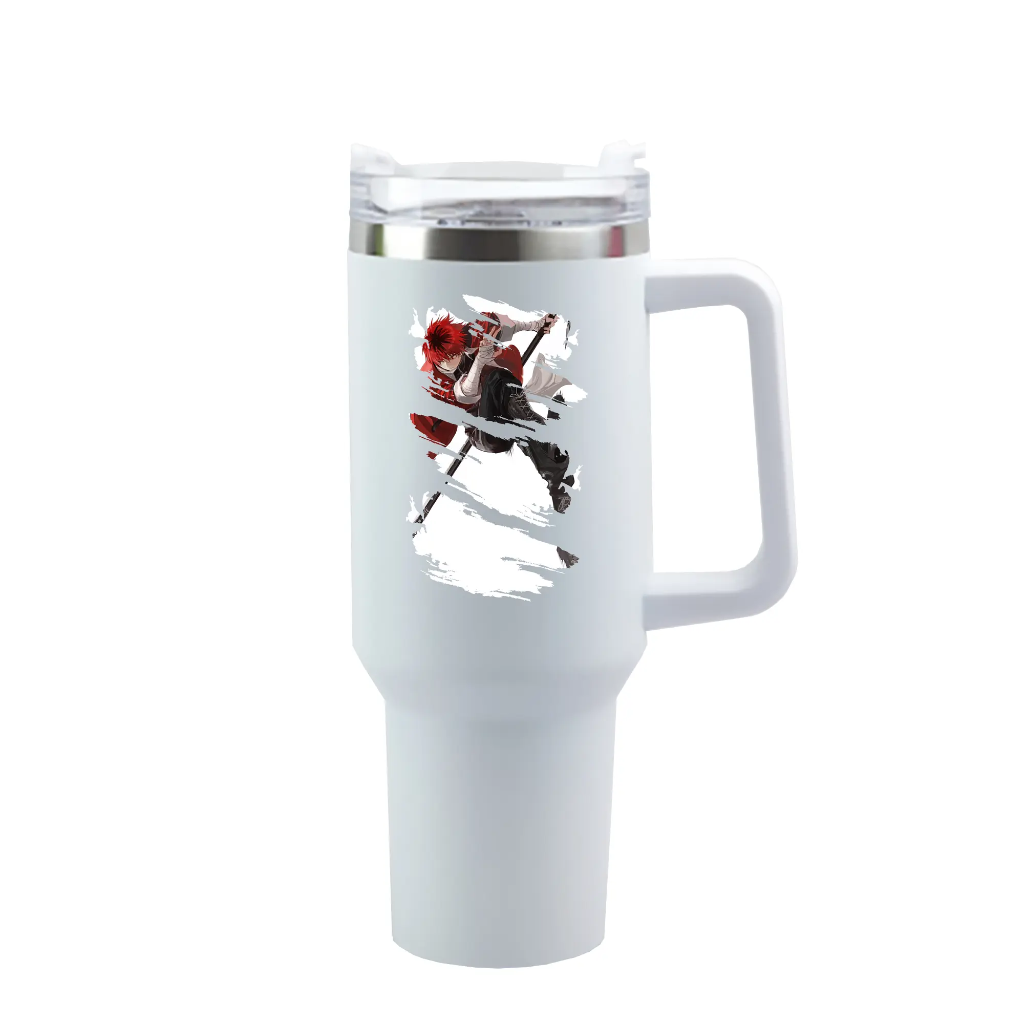葬送のフリーレン（Frieren） グッズ,シュタルク（Stark） - 1200mL 車用タンブラー ・ クリスタルステッカー ・ 304ステンレス 内側 ・ 201ステンレス 外側 ・ 保温 保冷 ・ ハンドル＆ストロー付き ・ 通勤 ドライブ アウトドア用