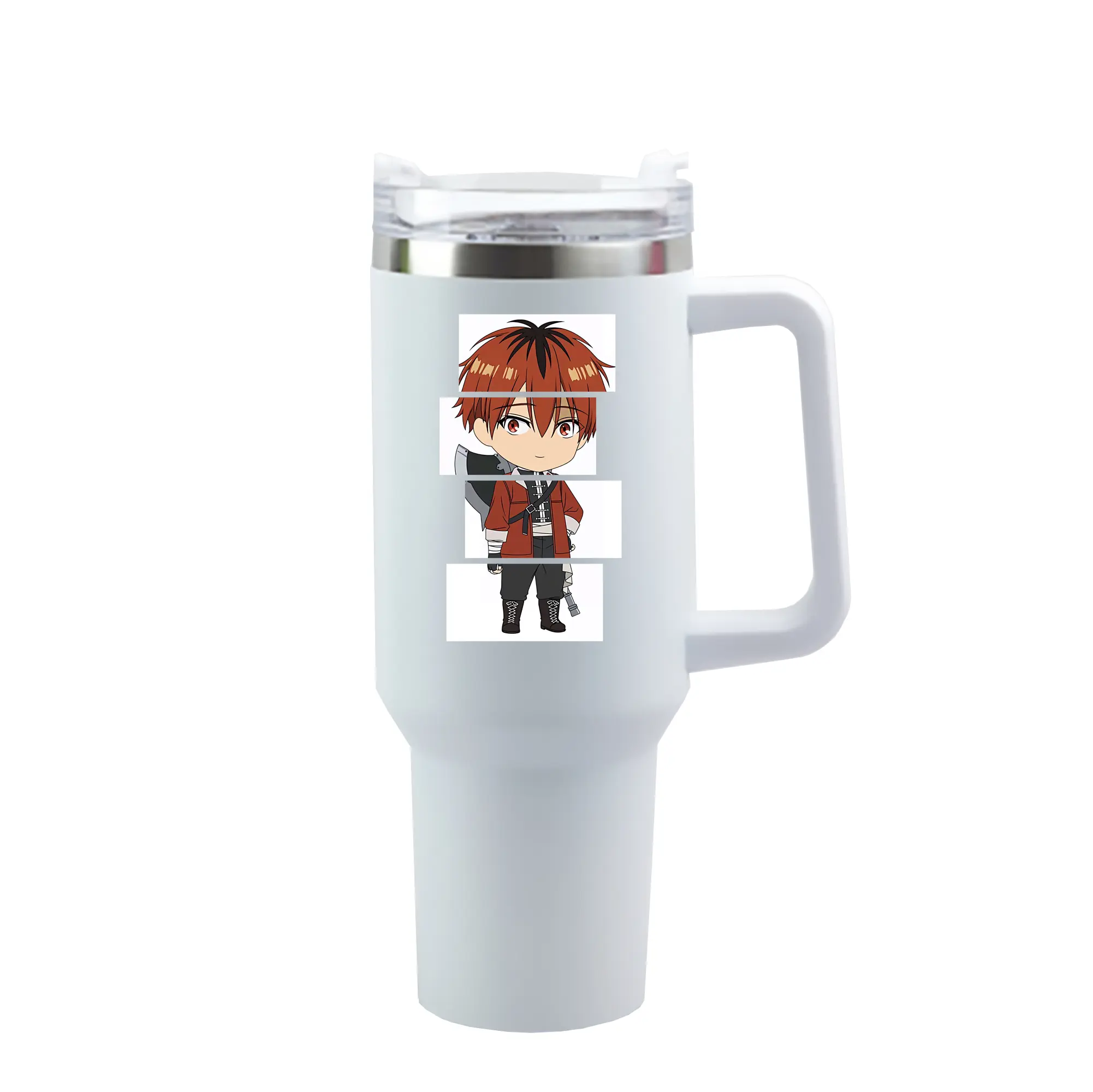 葬送のフリーレン（Frieren） グッズ,シュタルク（Stark） - 1200mL 車用タンブラー ・ クリスタルステッカー ・ 304ステンレス 内側 ・ 201ステンレス 外側 ・ 保温 保冷 ・ ハンドル＆ストロー付き ・ 通勤 ドライブ アウトドア用