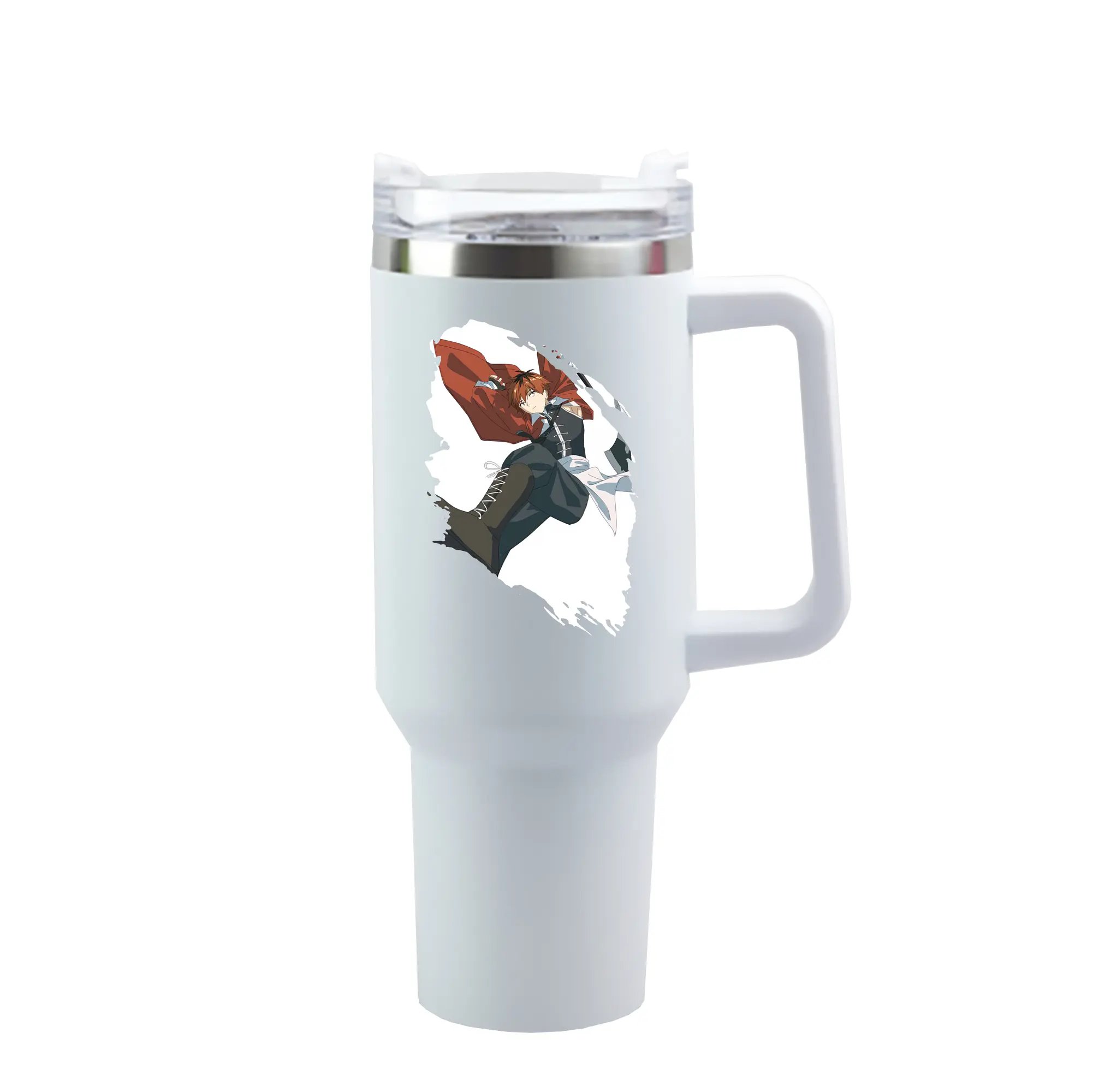 葬送のフリーレン（Frieren） グッズ,シュタルク（Stark） - 1200mL 車用タンブラー ・ クリスタルステッカー ・ 304ステンレス 内側 ・ 201ステンレス 外側 ・ 保温 保冷 ・ ハンドル＆ストロー付き ・ 通勤 ドライブ アウトドア用