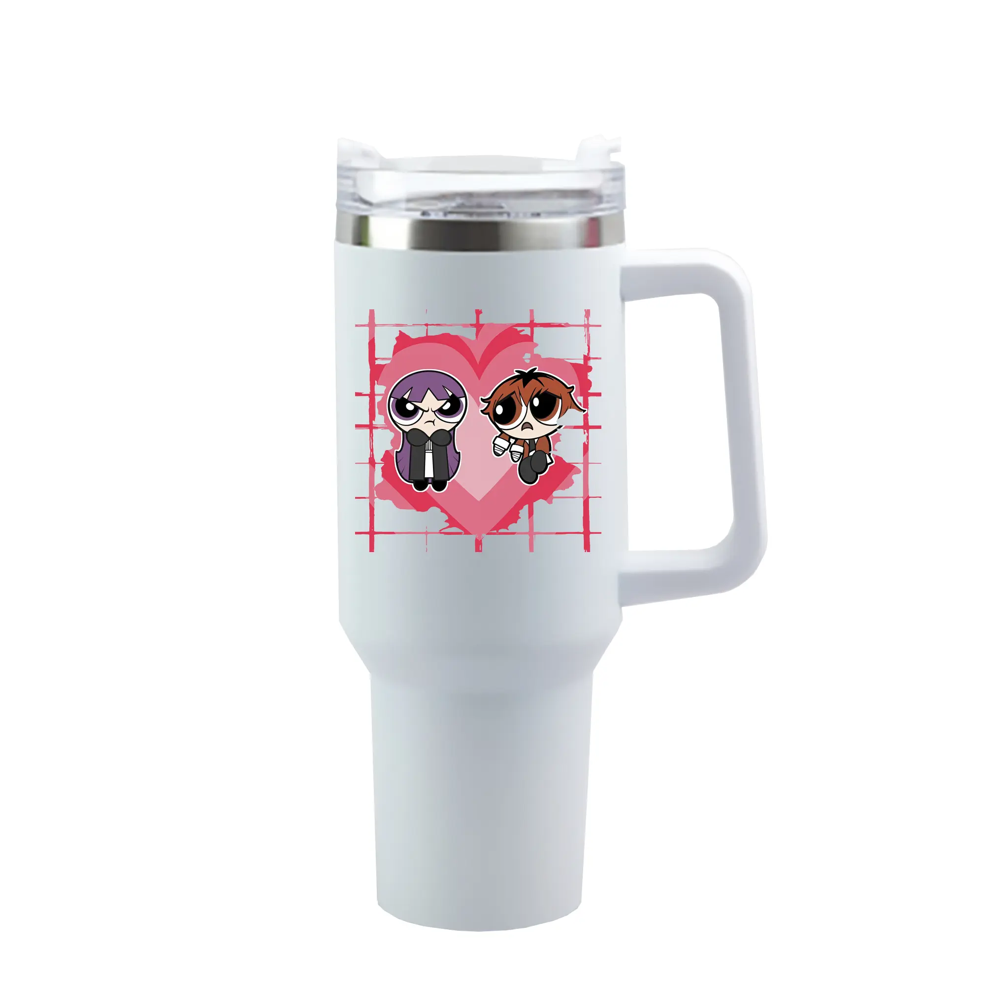 葬送のフリーレン（Frieren） グッズ,シュタルク（Stark） - 1200mL 車用タンブラー ・ クリスタルステッカー ・ 304ステンレス 内側 ・ 201ステンレス 外側 ・ 保温 保冷 ・ ハンドル＆ストロー付き ・ 通勤 ドライブ アウトドア用