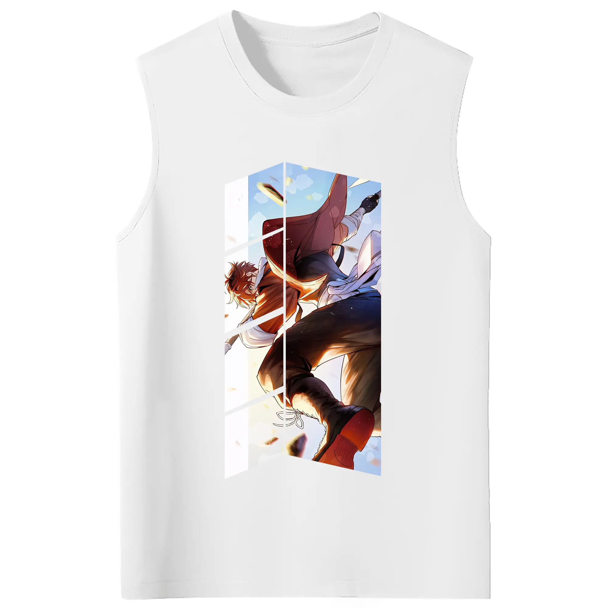 葬送のフリーレン（Frieren） グッズ,シュタルク（Stark） - コットン100％ タンクトップ ・ フロントプリント ・ タイトフィット ・ 快適 通気性 ・ スポーツ カジュアル 散歩用