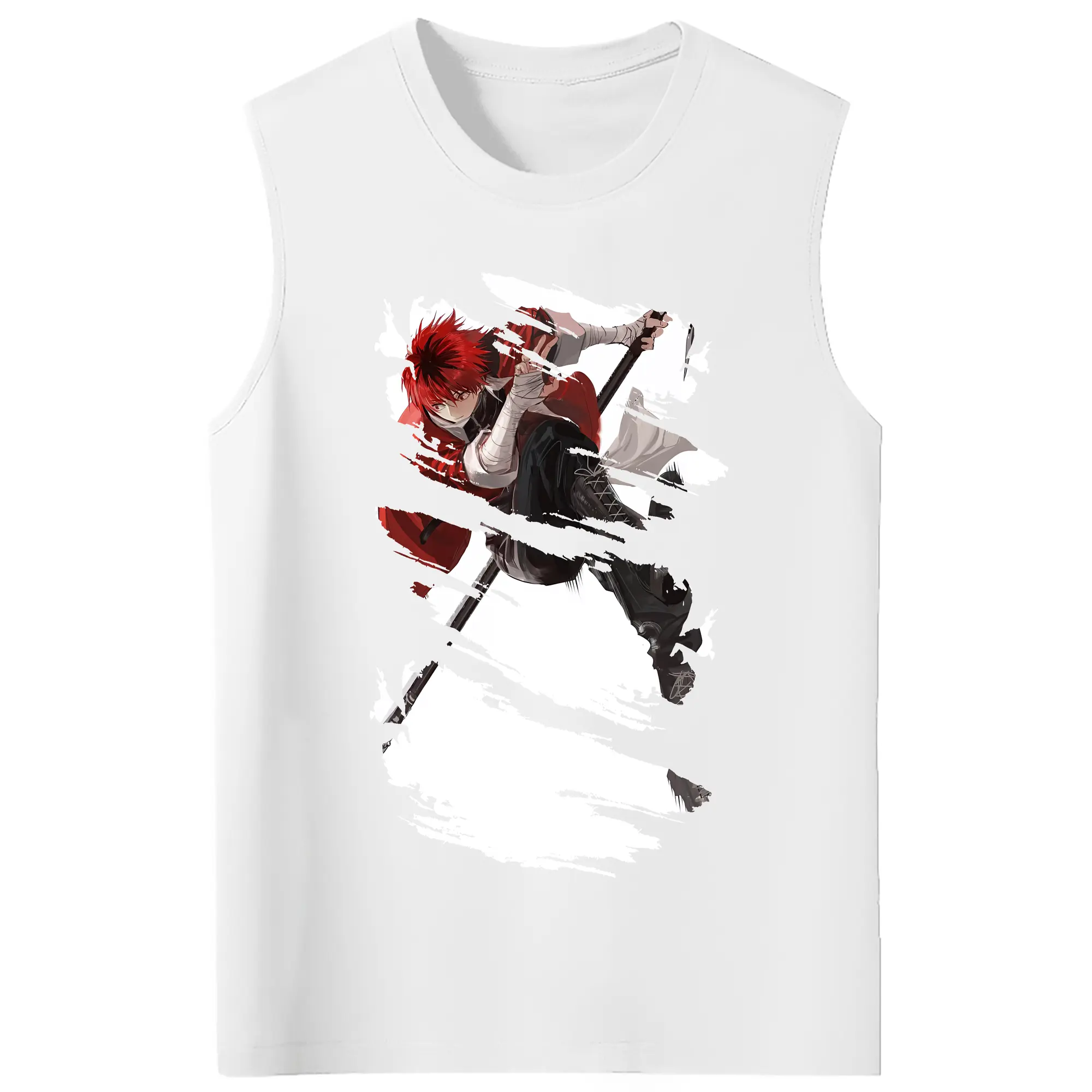 葬送のフリーレン（Frieren） グッズ,シュタルク（Stark） - コットン100％ タンクトップ ・ フロントプリント ・ タイトフィット ・ 快適 通気性 ・ スポーツ カジュアル 散歩用