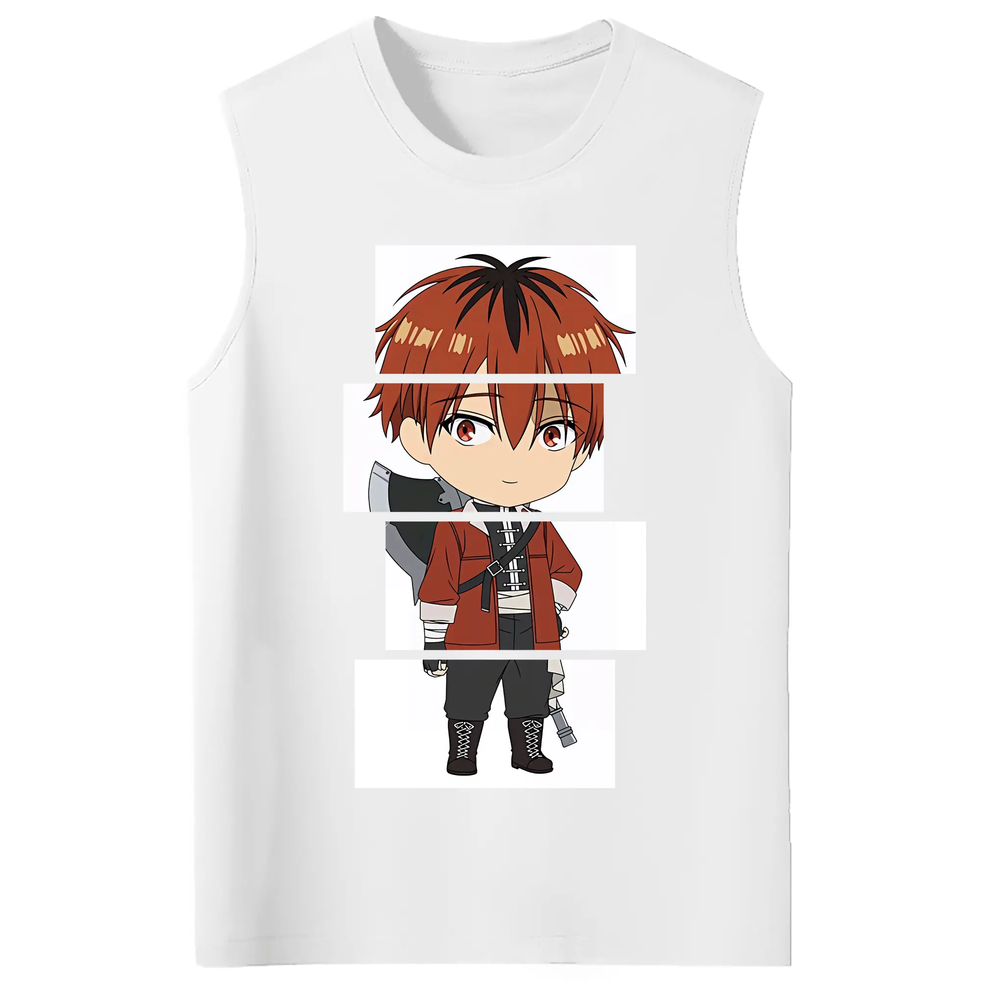 葬送のフリーレン（Frieren） グッズ,シュタルク（Stark） - コットン100％ タンクトップ ・ フロントプリント ・ タイトフィット ・ 快適 通気性 ・ スポーツ カジュアル 散歩用