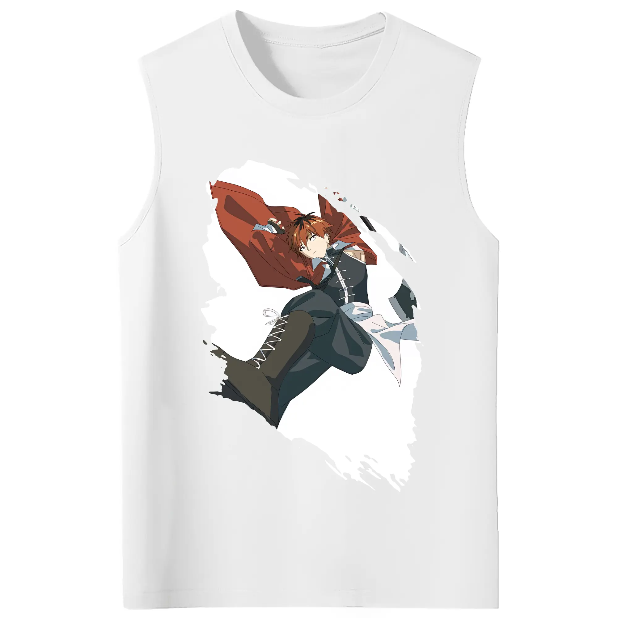 葬送のフリーレン（Frieren） グッズ,シュタルク（Stark） - コットン100％ タンクトップ ・ フロントプリント ・ タイトフィット ・ 快適 通気性 ・ スポーツ カジュアル 散歩用