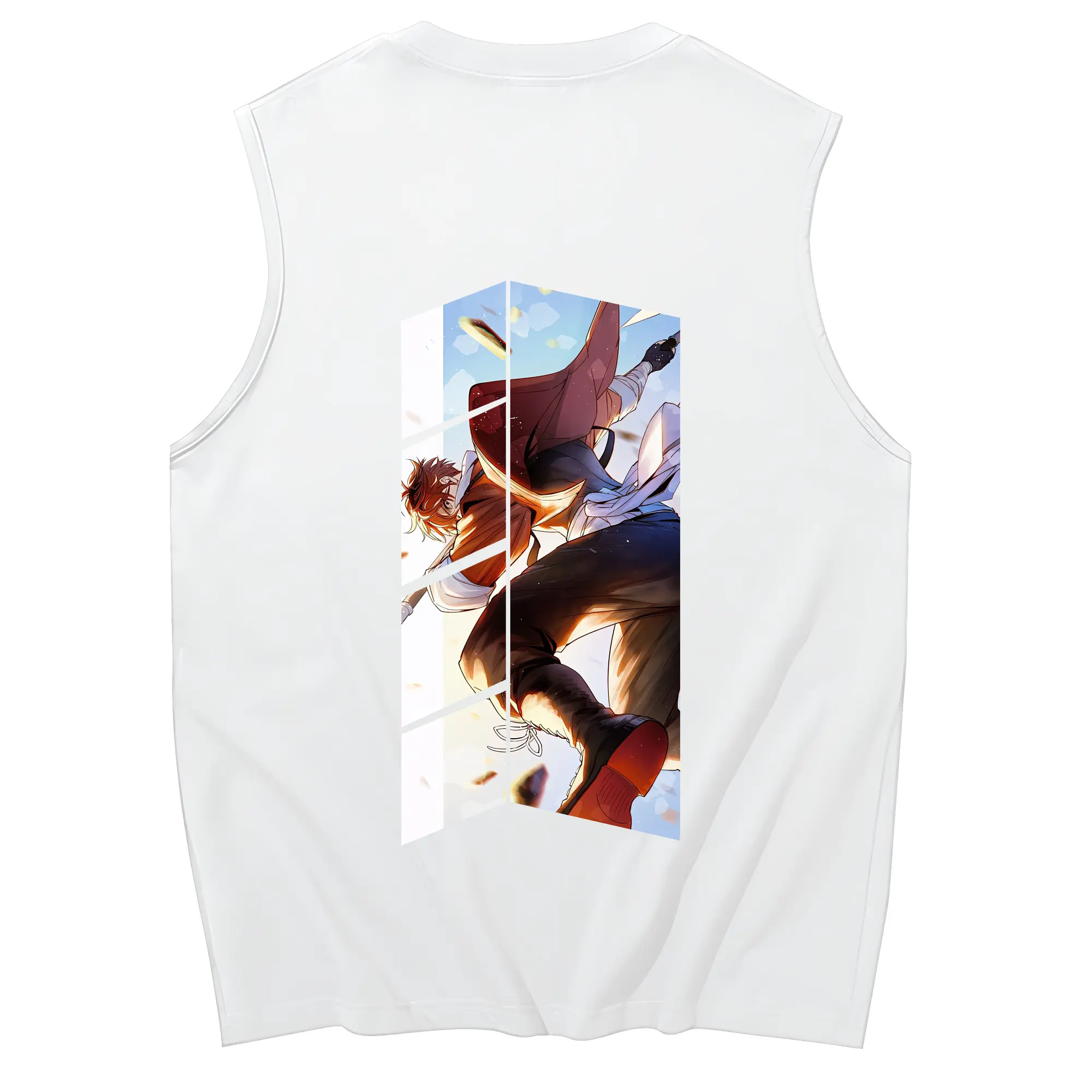 葬送のフリーレン（Frieren） グッズ,シュタルク（Stark） - コットン100％ タンクトップ ・ 背面プリント ・ タイトシルエット ・ 快適 通気性 ・ スポーツ カジュアル 散歩用