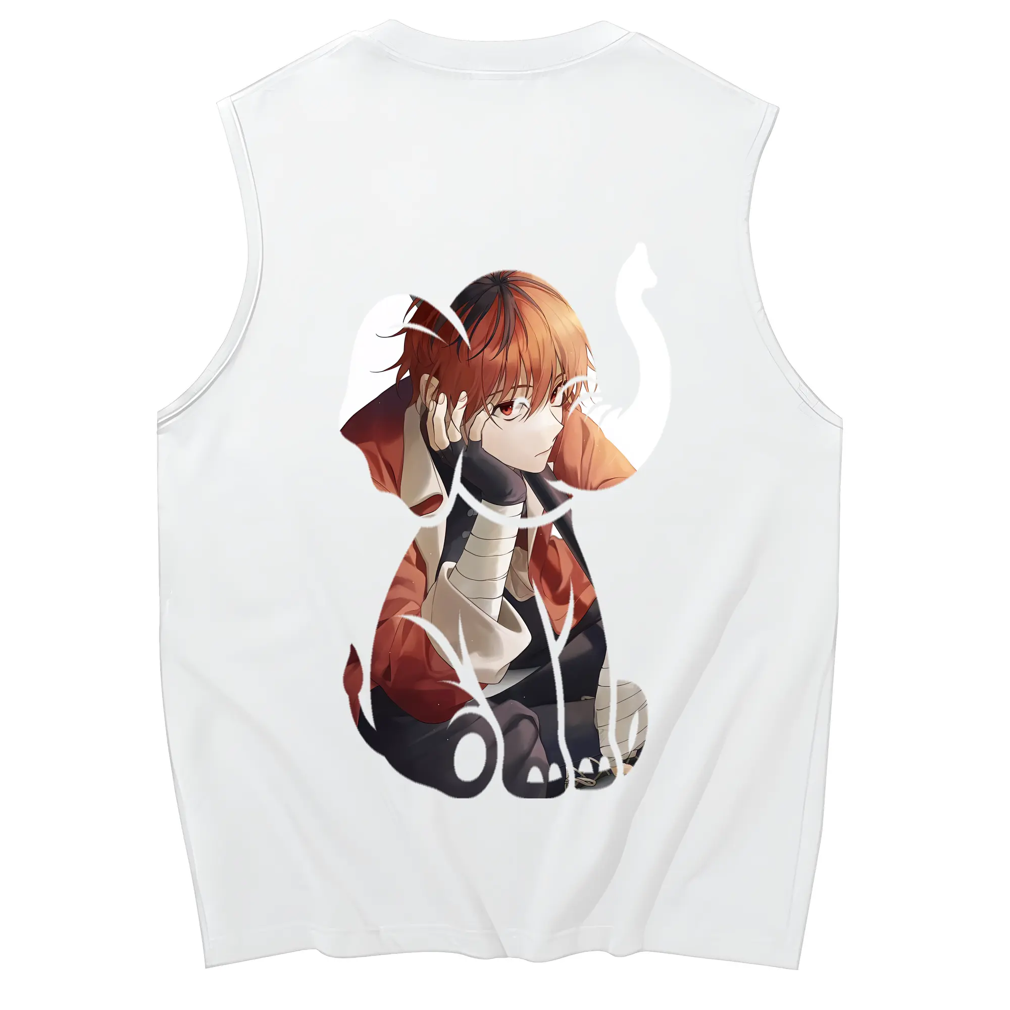 葬送のフリーレン（Frieren） グッズ,シュタルク（Stark） - コットン100％ タンクトップ ・ 背面プリント ・ タイトシルエット ・ 快適 通気性 ・ スポーツ カジュアル 散歩用