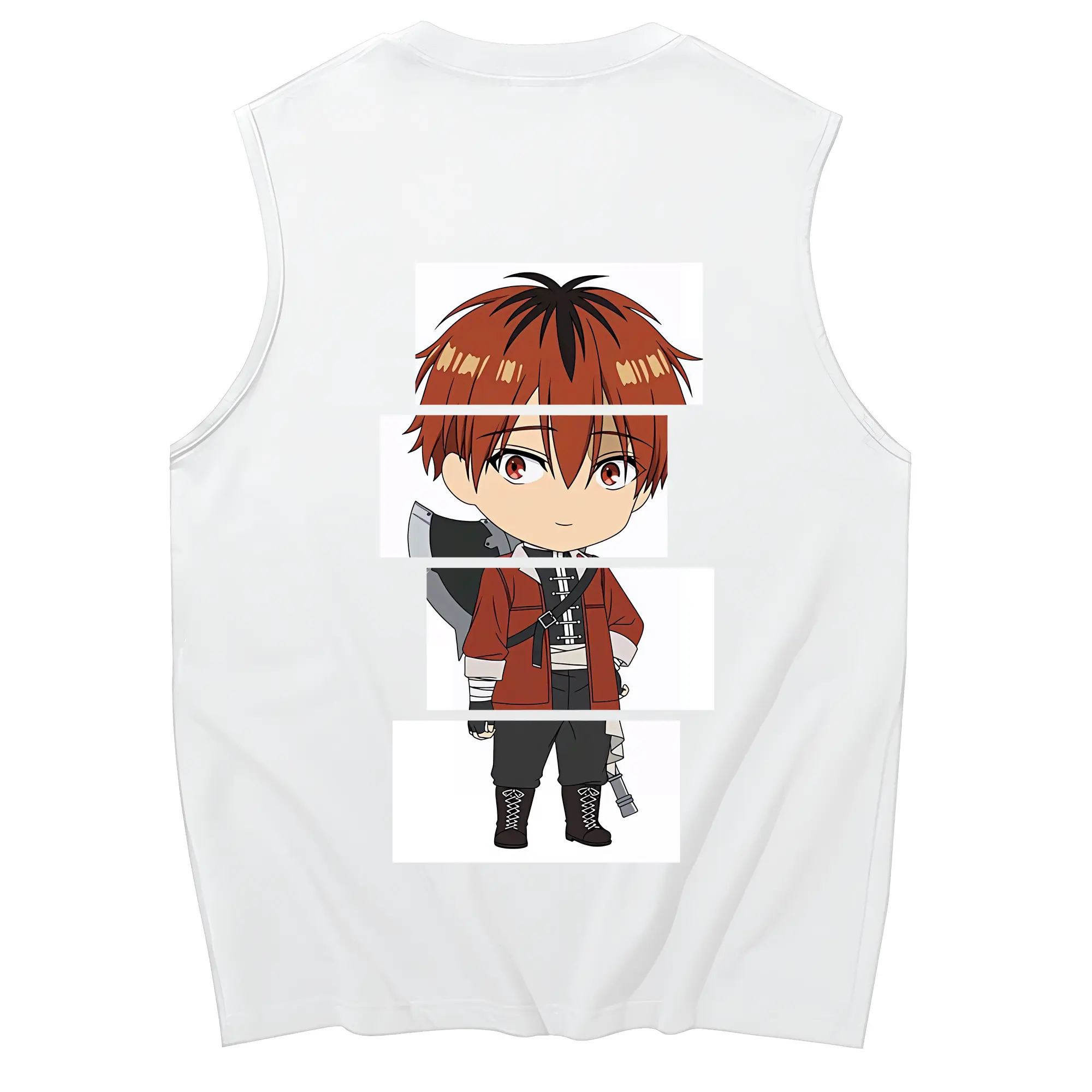 葬送のフリーレン（Frieren） グッズ,シュタルク（Stark） - コットン100％ タンクトップ ・ 背面プリント ・ タイトシルエット ・ 快適 通気性 ・ スポーツ カジュアル 散歩用