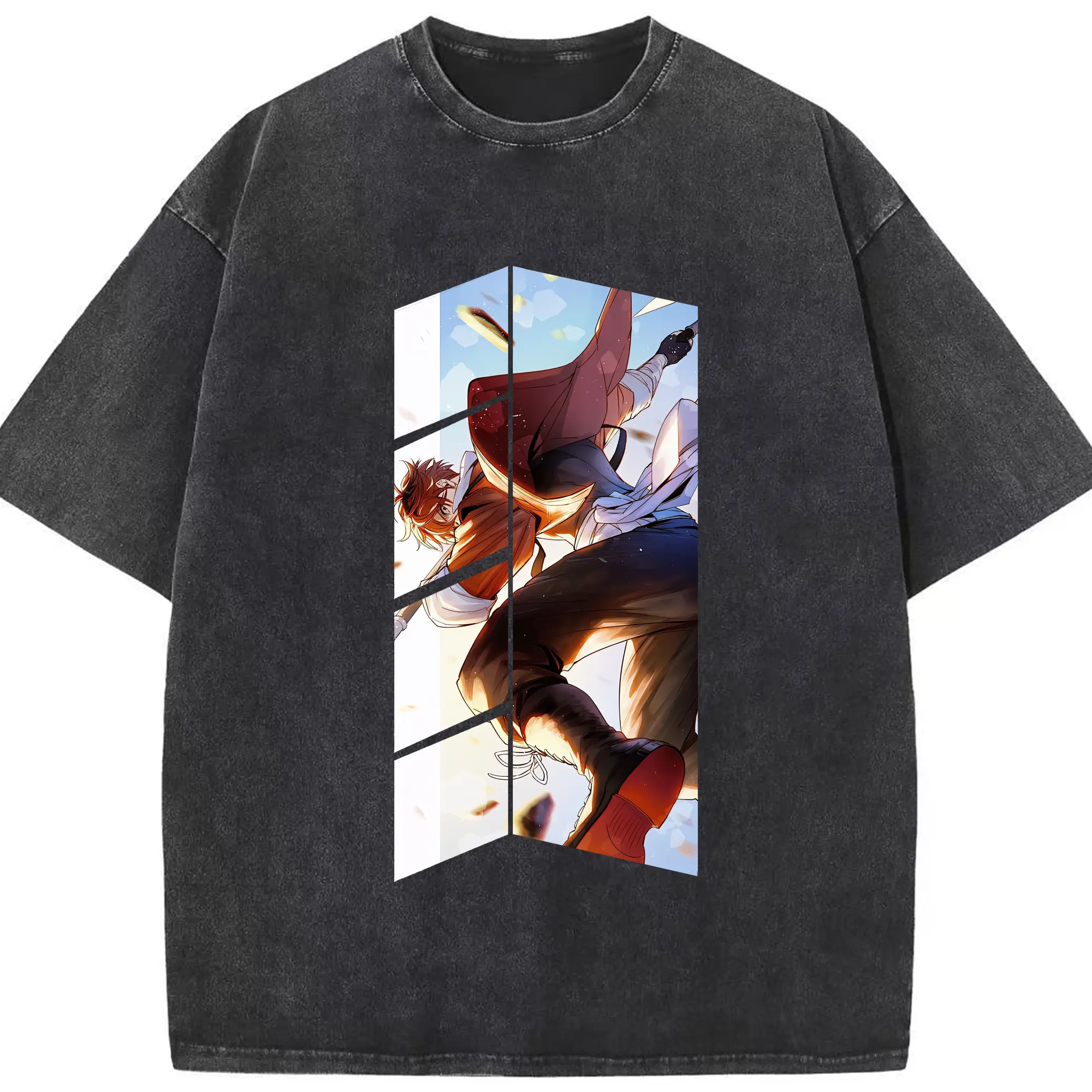 葬送のフリーレン（Frieren） グッズ,シュタルク（Stark） - 綿100％ ヴィンテージ風 半袖Tシャツ ・ フロントプリント ・ 柔らか肌触り ・ 通気性 快適 ・ スポーツ カジュアル 外出用