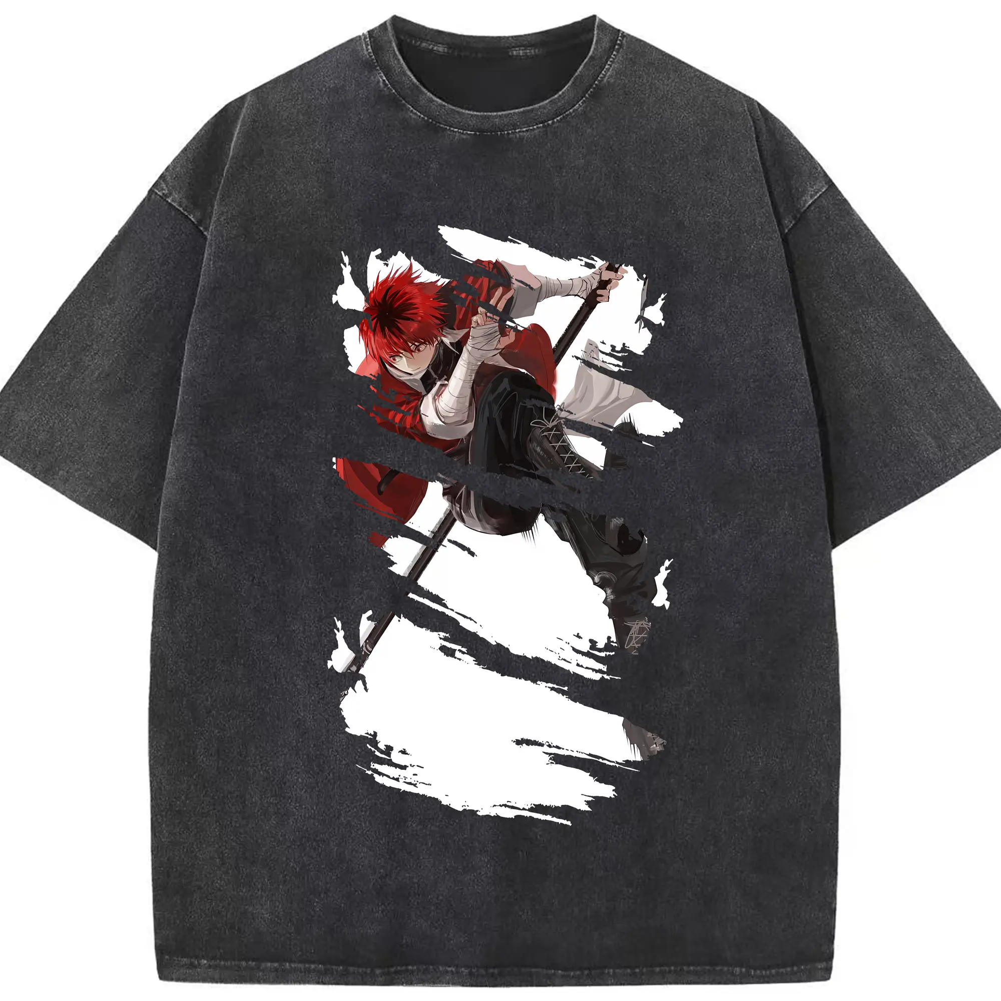 葬送のフリーレン（Frieren） グッズ,シュタルク（Stark） - 綿100％ ヴィンテージ風 半袖Tシャツ ・ フロントプリント ・ 柔らか肌触り ・ 通気性 快適 ・ スポーツ カジュアル 外出用