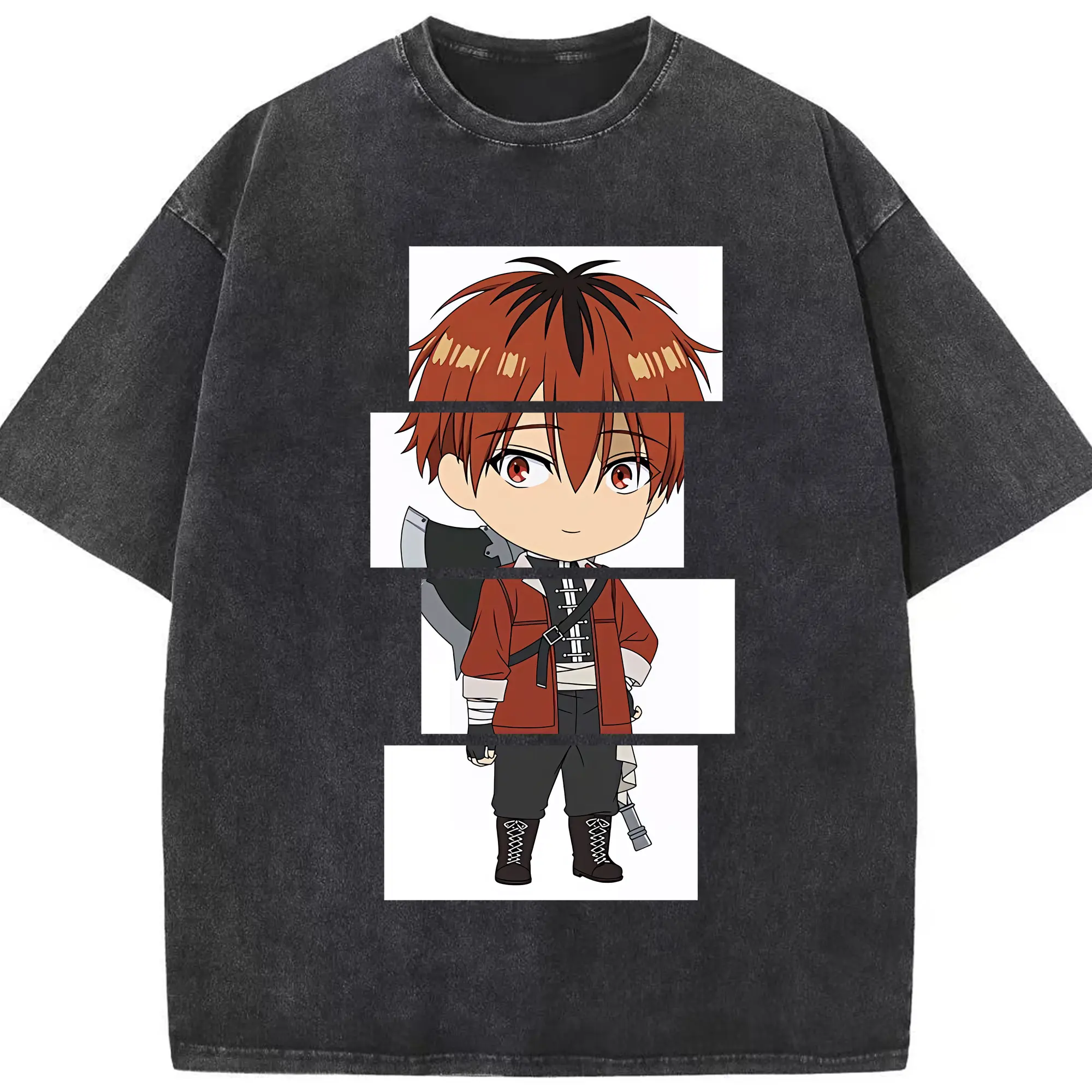 葬送のフリーレン（Frieren） グッズ,シュタルク（Stark） - 綿100％ ヴィンテージ風 半袖Tシャツ ・ フロントプリント ・ 柔らか肌触り ・ 通気性 快適 ・ スポーツ カジュアル 外出用