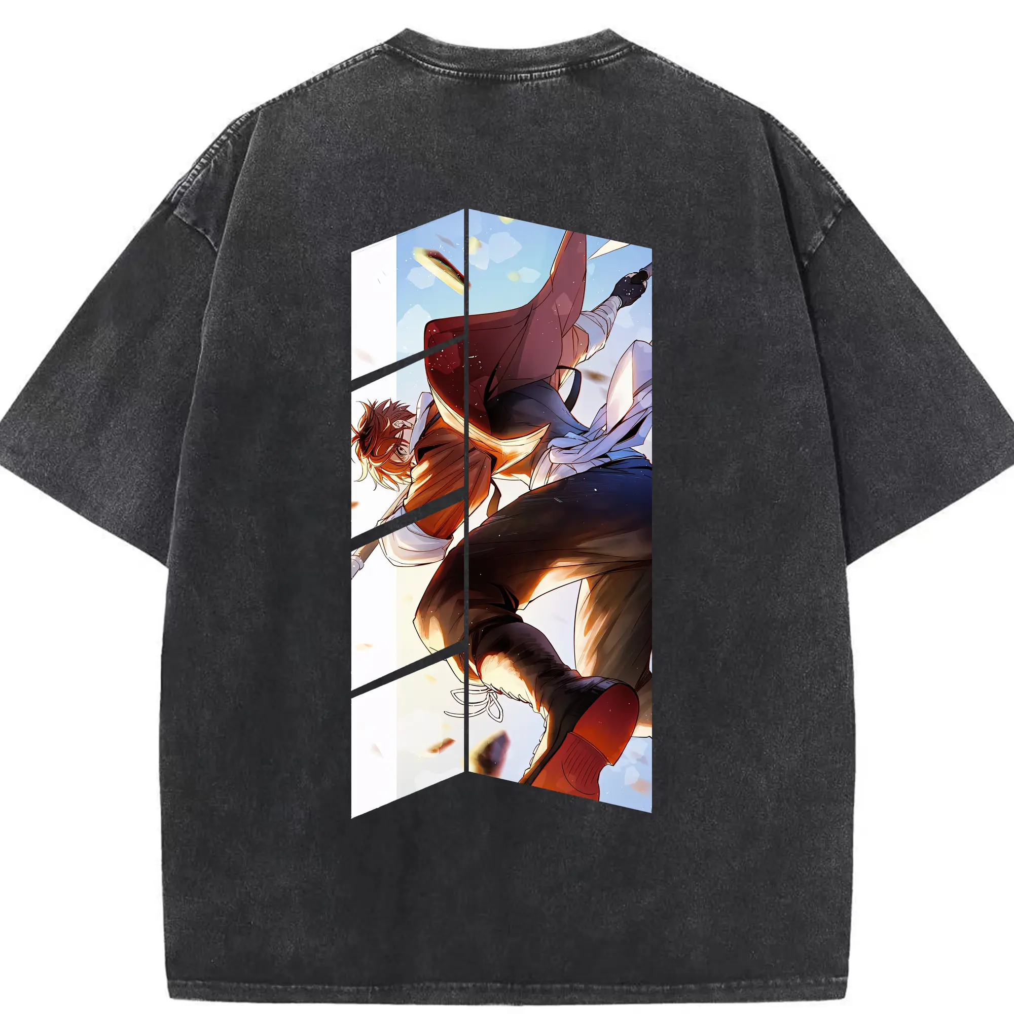 葬送のフリーレン（Frieren） グッズ,シュタルク（Stark） - 綿100％ ヴィンテージ風 半袖Tシャツ ・ 背面プリント ・ 柔らか肌触り ・ 通気性 快適 ・ スポーツ カジュアル 外出用