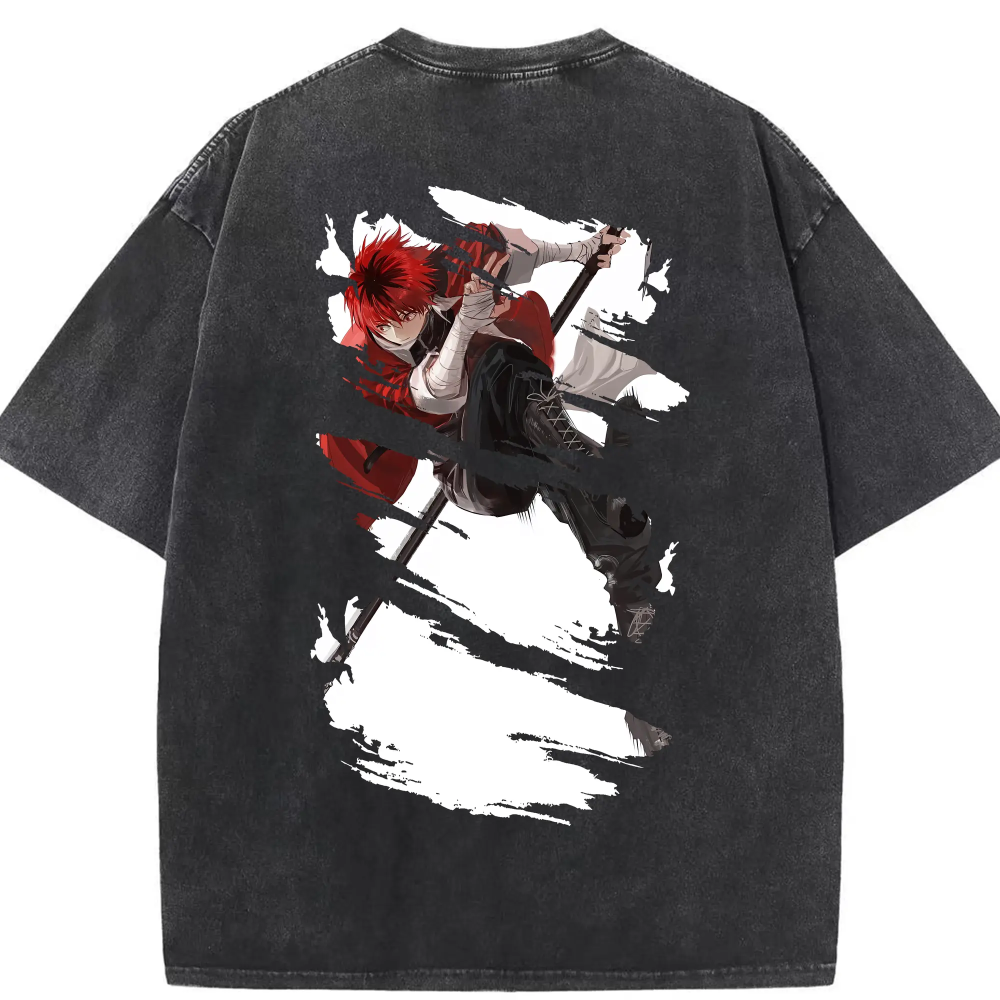 葬送のフリーレン（Frieren） グッズ,シュタルク（Stark） - 綿100％ ヴィンテージ風 半袖Tシャツ ・ 背面プリント ・ 柔らか肌触り ・ 通気性 快適 ・ スポーツ カジュアル 外出用